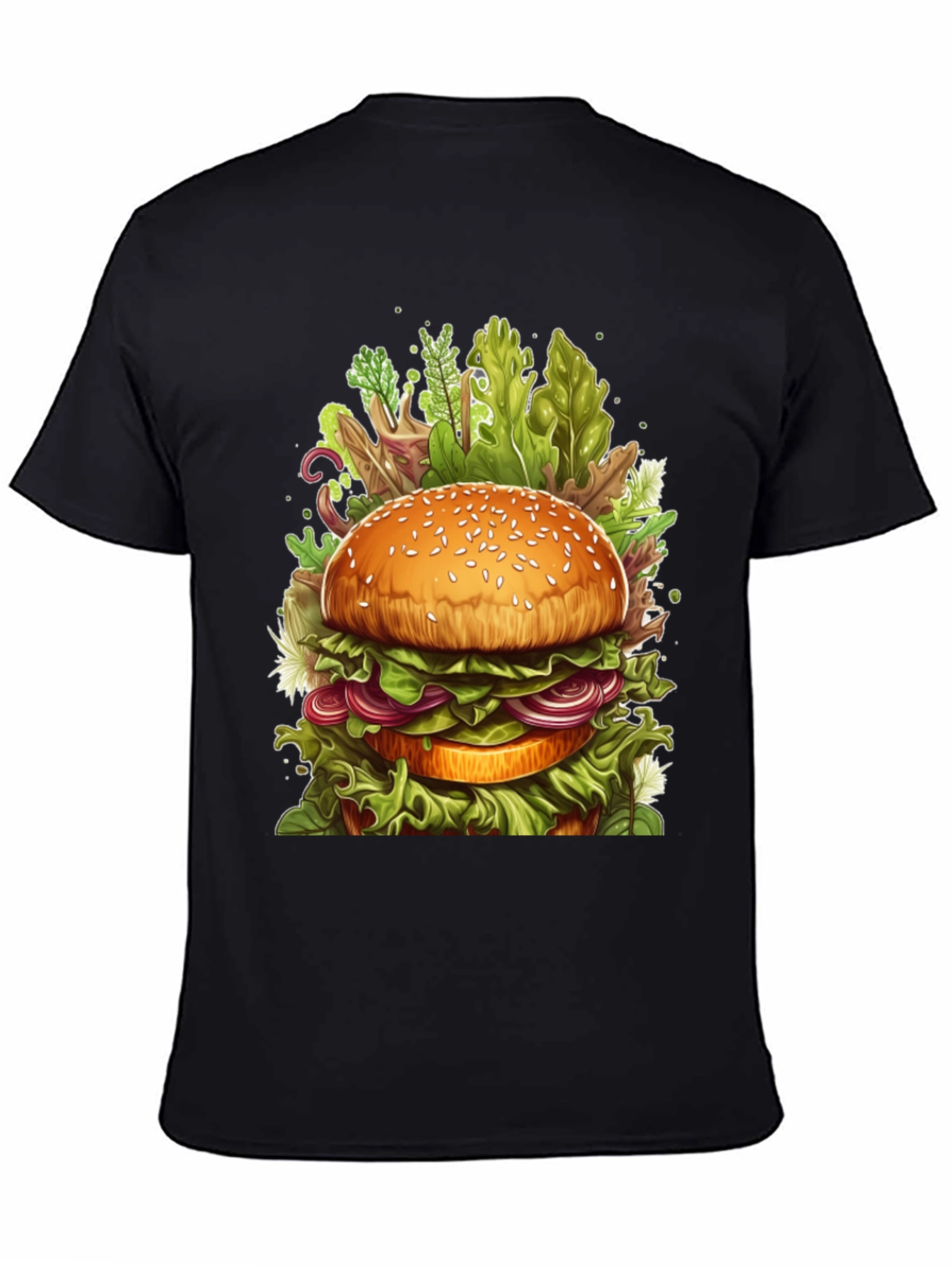 Black Burger Graphic Tee - Unique Foodie Design view 4