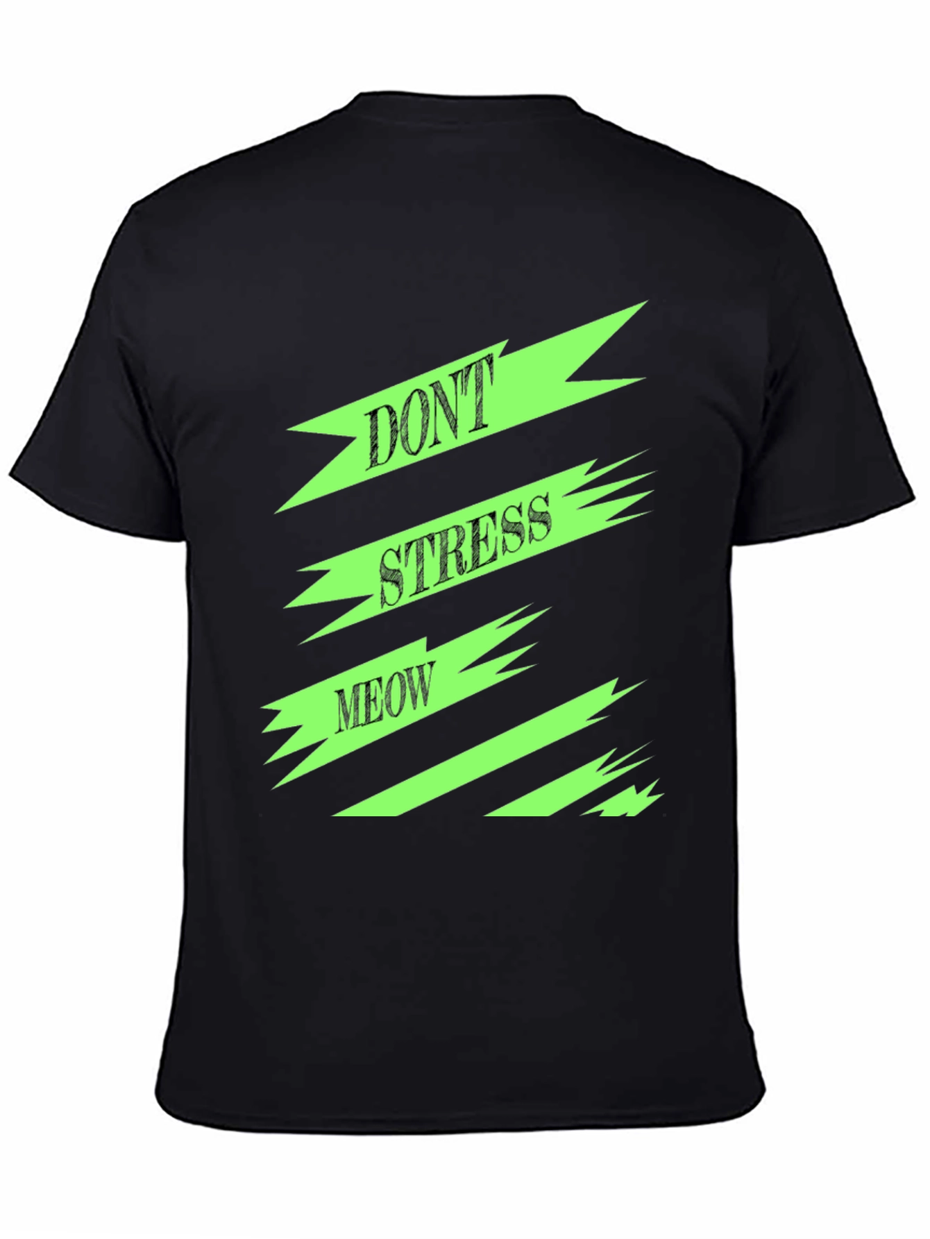 Black Don't Stress Meow Graphic T-Shirt view 4