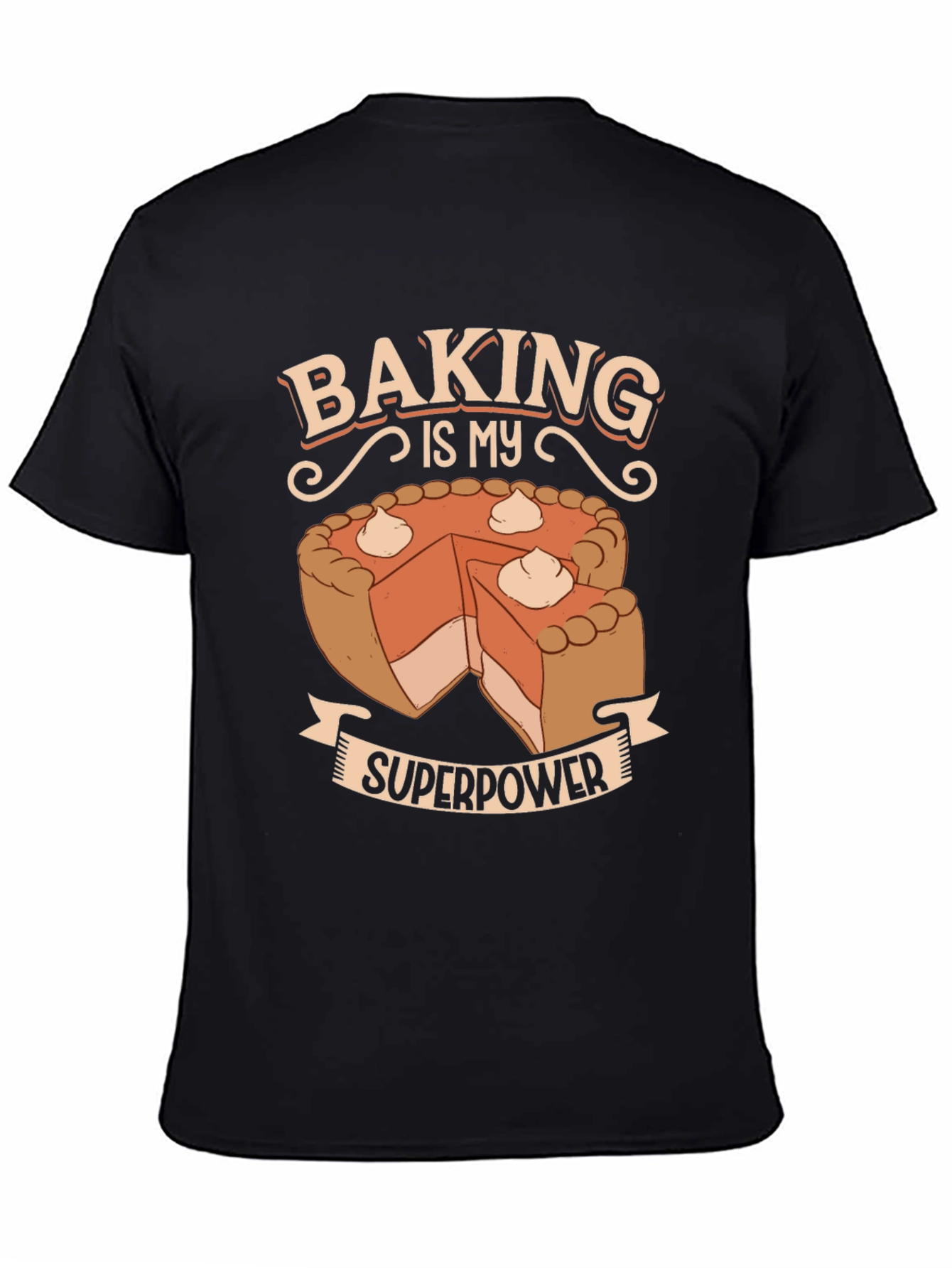 Black Baking is My Superpower T-Shirt - Novelty Graphic Tee view 4