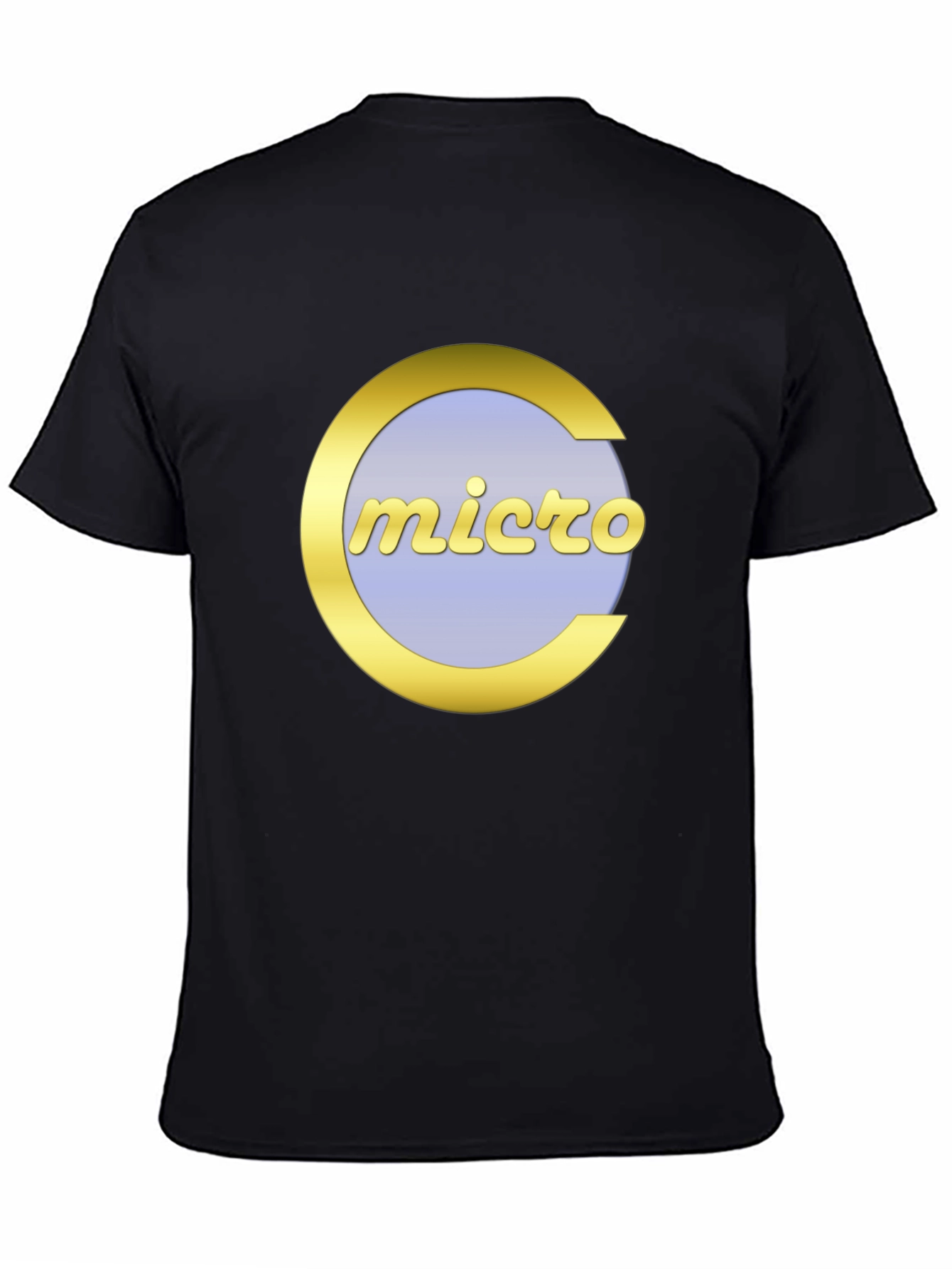 Black Retro Micro Computer Logo Graphic T-Shirt view 4
