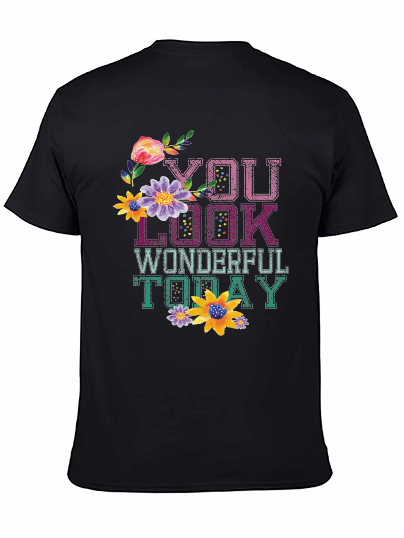 Black Floral Graphic Tee - You Look Wonderful Today view 4