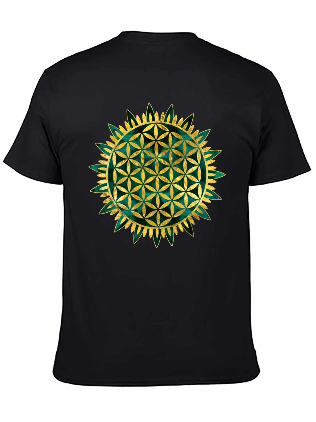 Black Flower of Life Graphic Tee - Sacred Geometry Shirt view 4