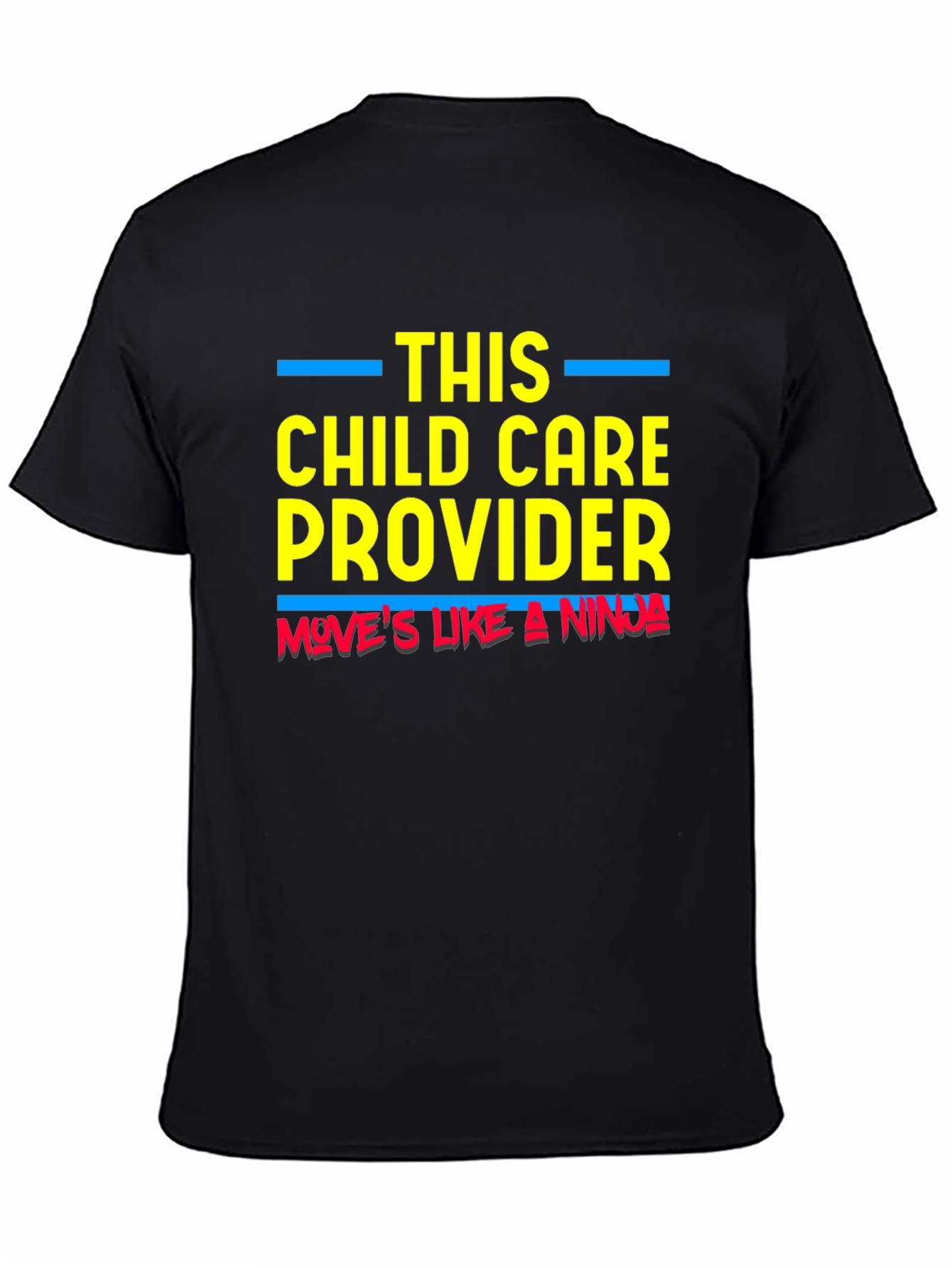 Black Child Care Provider Ninja T-Shirt view 4