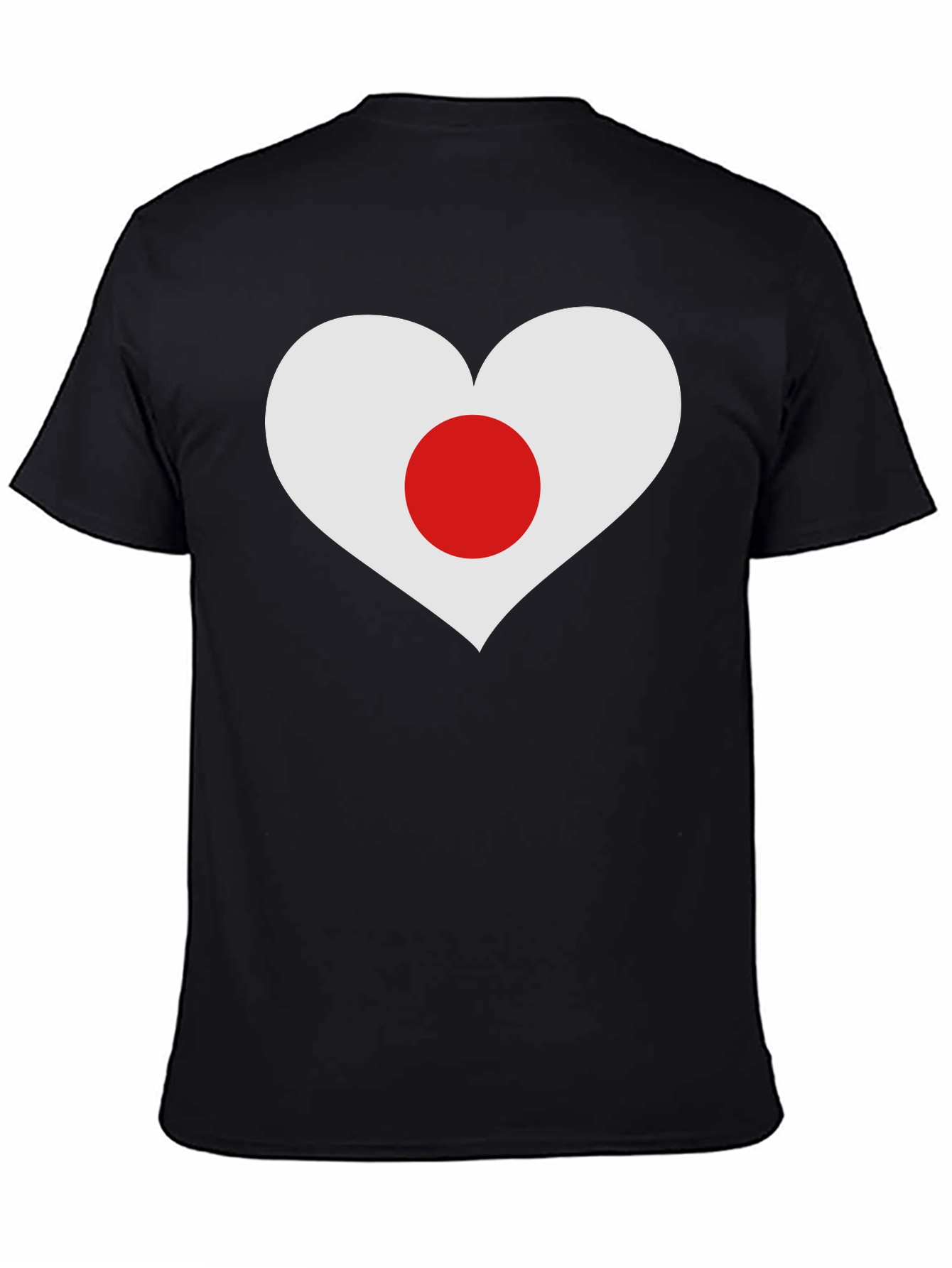 Black Japan Flag Heart Graphic T-Shirt view 4