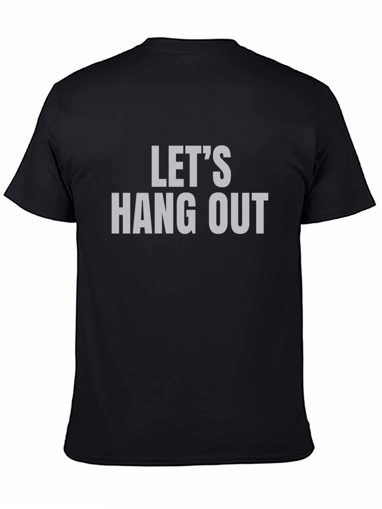 Black Let's Hang Out Graphic Tee - Trendy Casual Top view 4