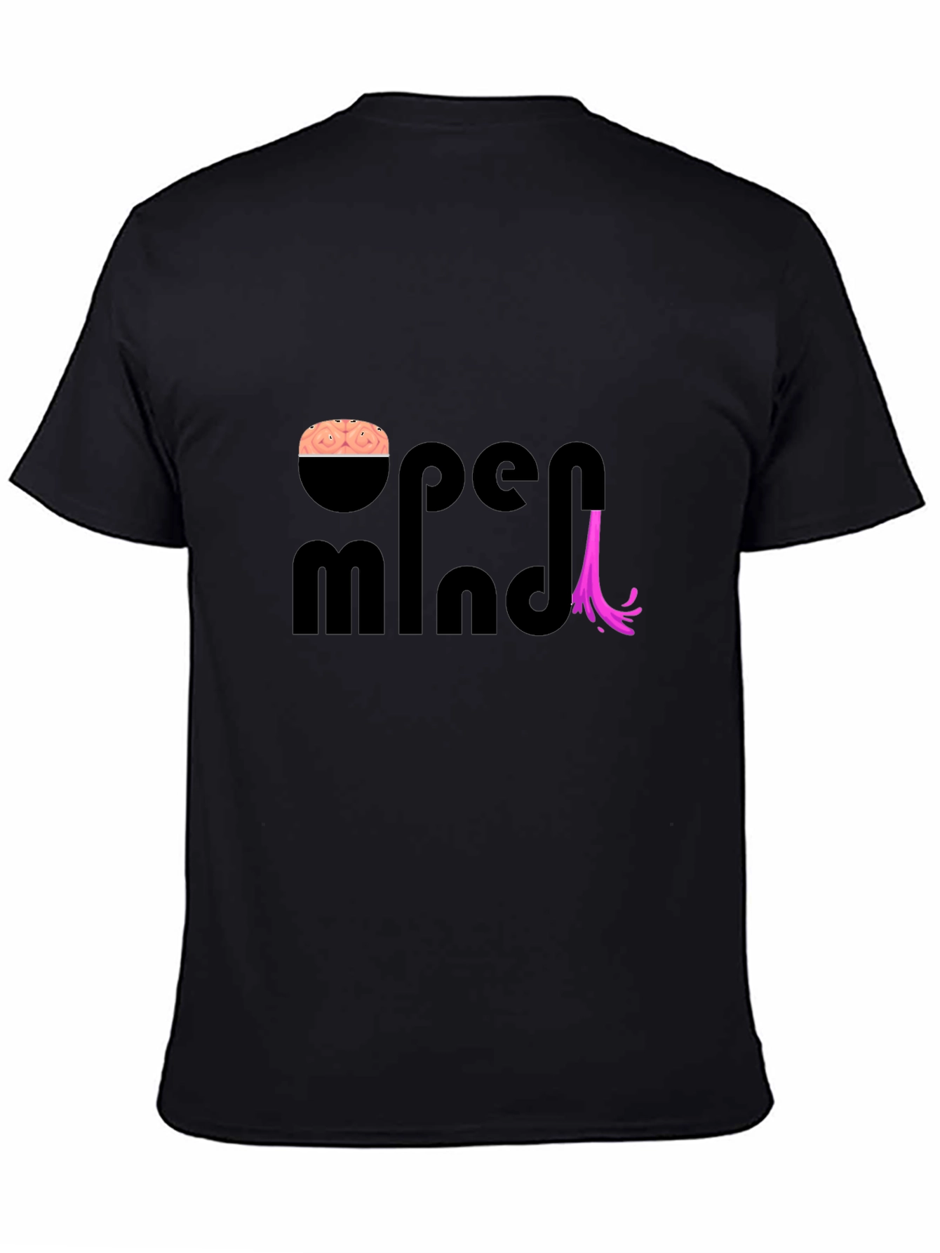 Black Open Mind T-Shirt - Creative Brain Design view 4