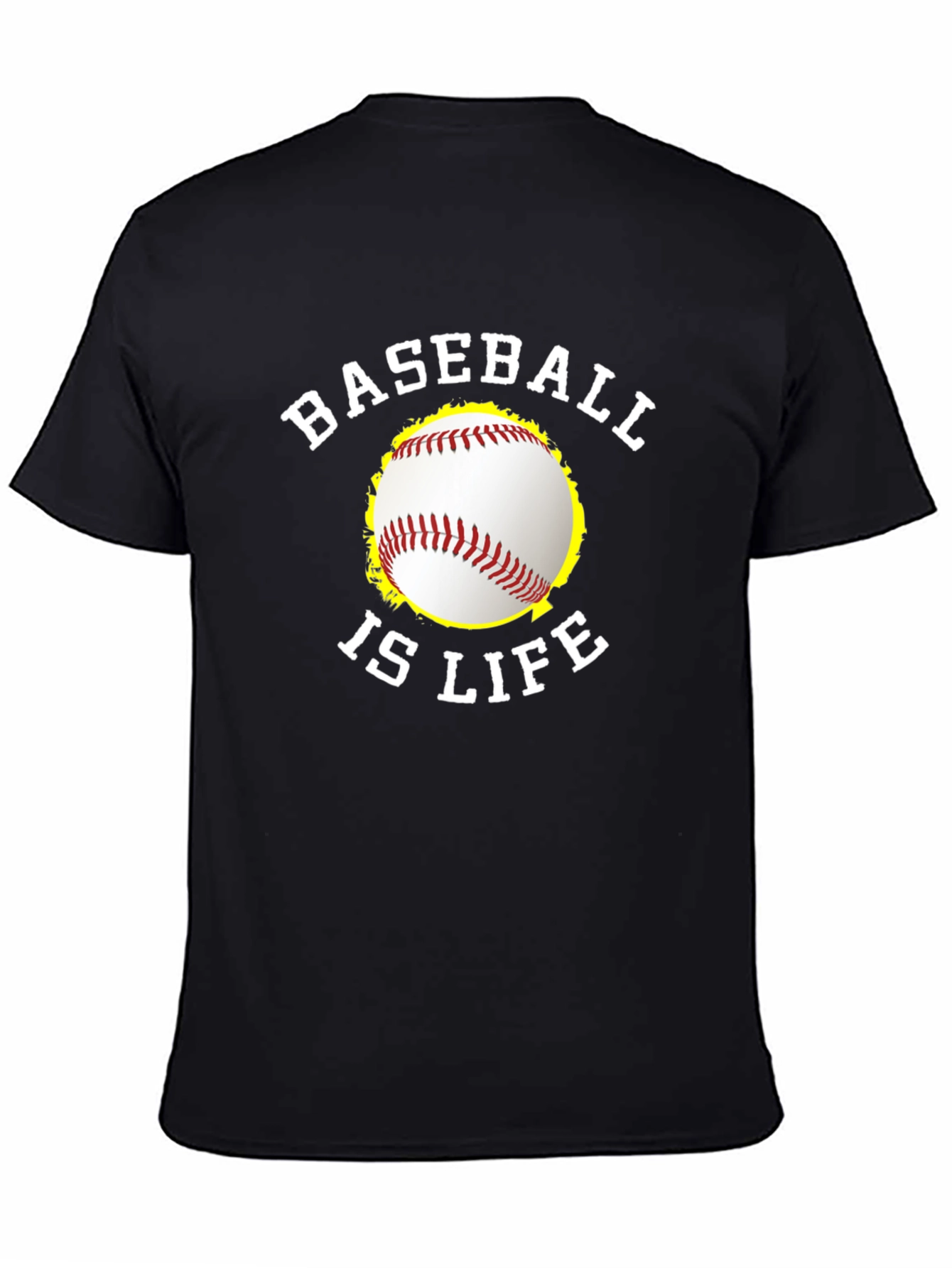 Black Baseball Is Life Graphic T-Shirt - Black Tee view 4