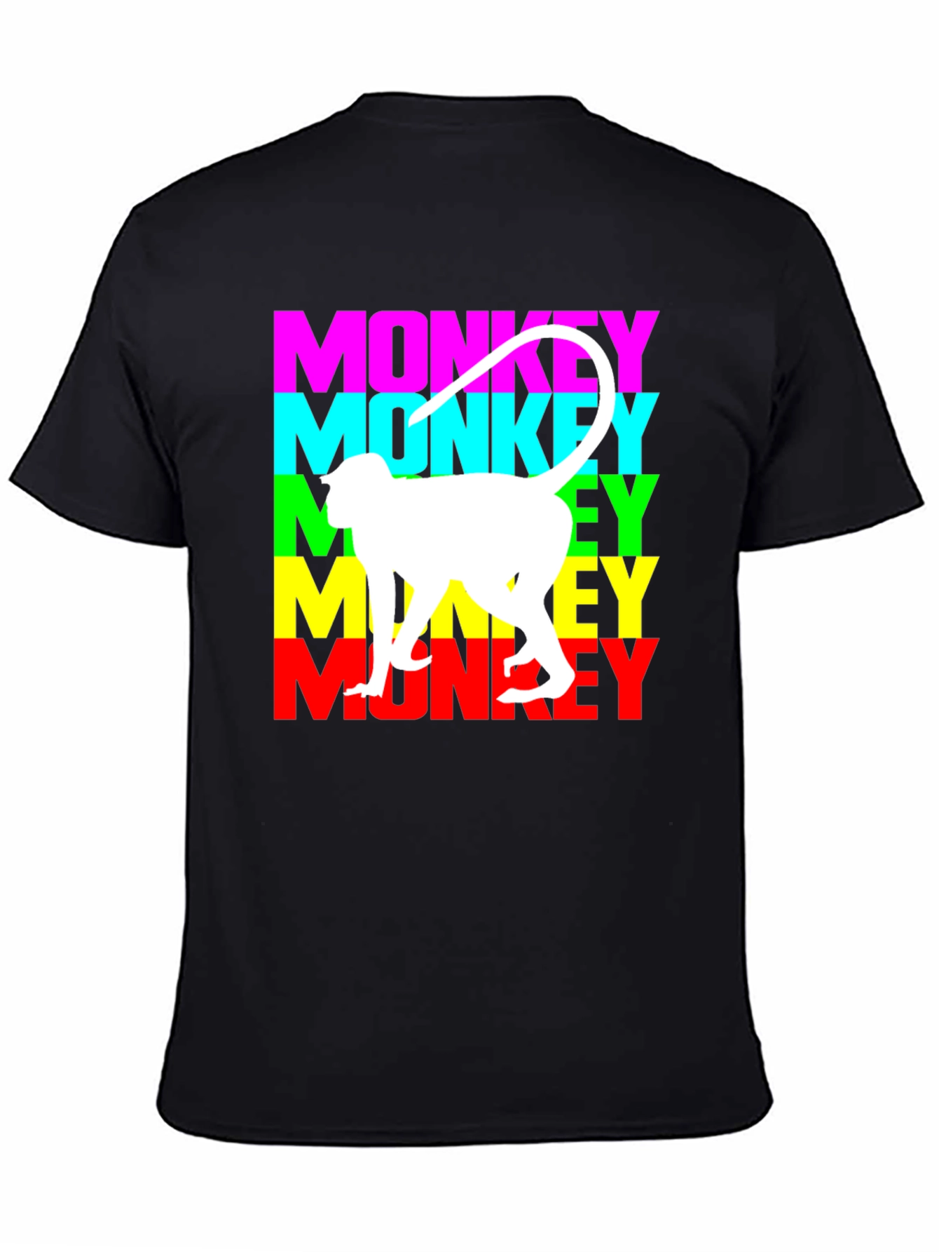 Black Monkey Graphic Tee - Black Cotton Blend T-Shirt view 4