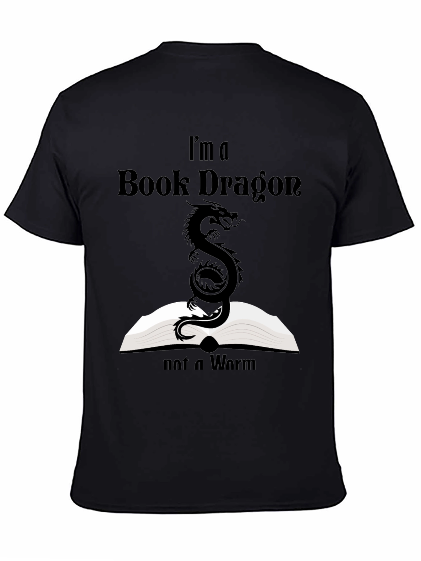 Black Book Dragon T-Shirt - Reading Lover's Tee view 4