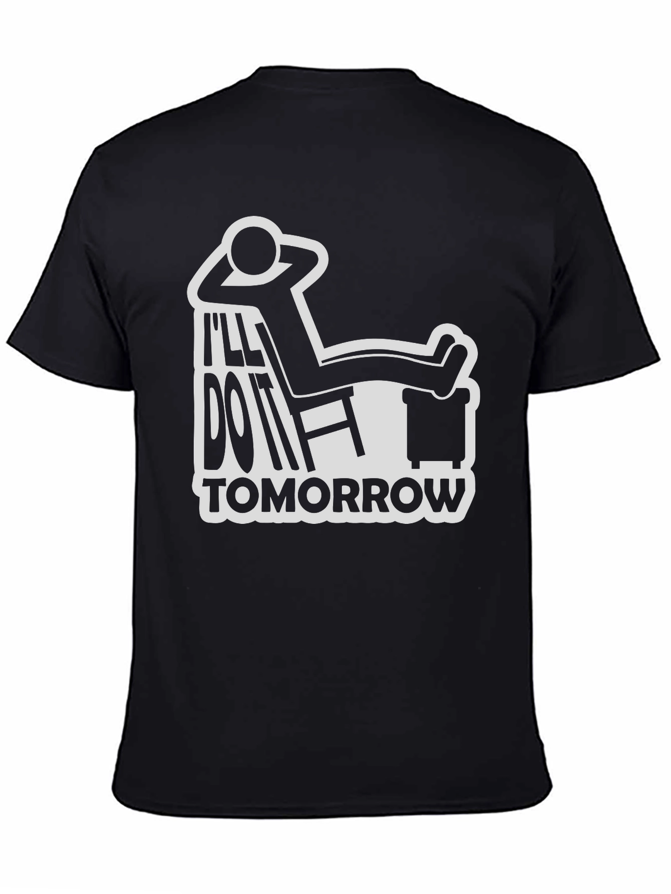 Black I'll Do It Tomorrow Graphic Tee view 4