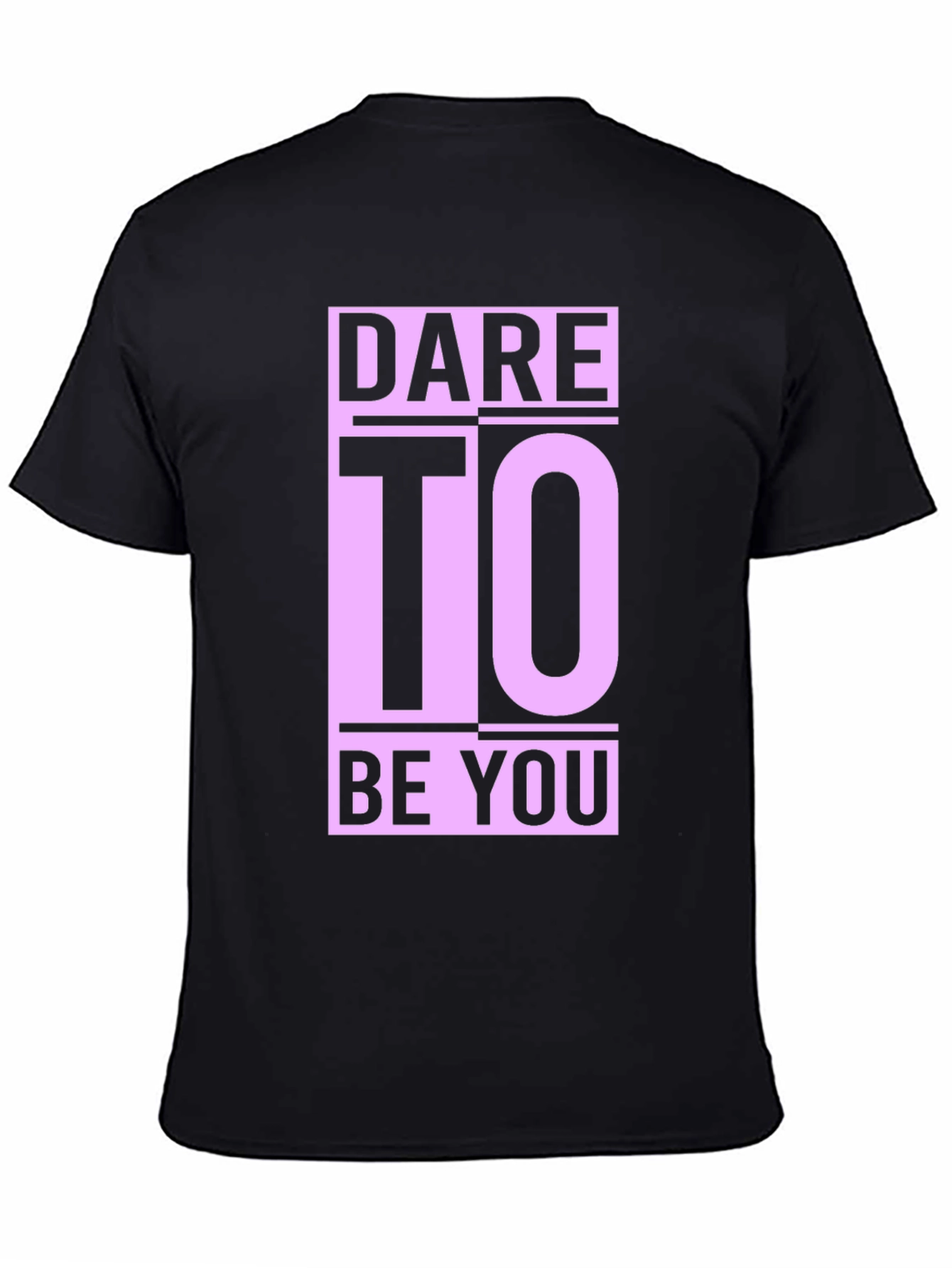 Black Dare To Be You Graphic Tee - Black Cotton Comfort view 4
