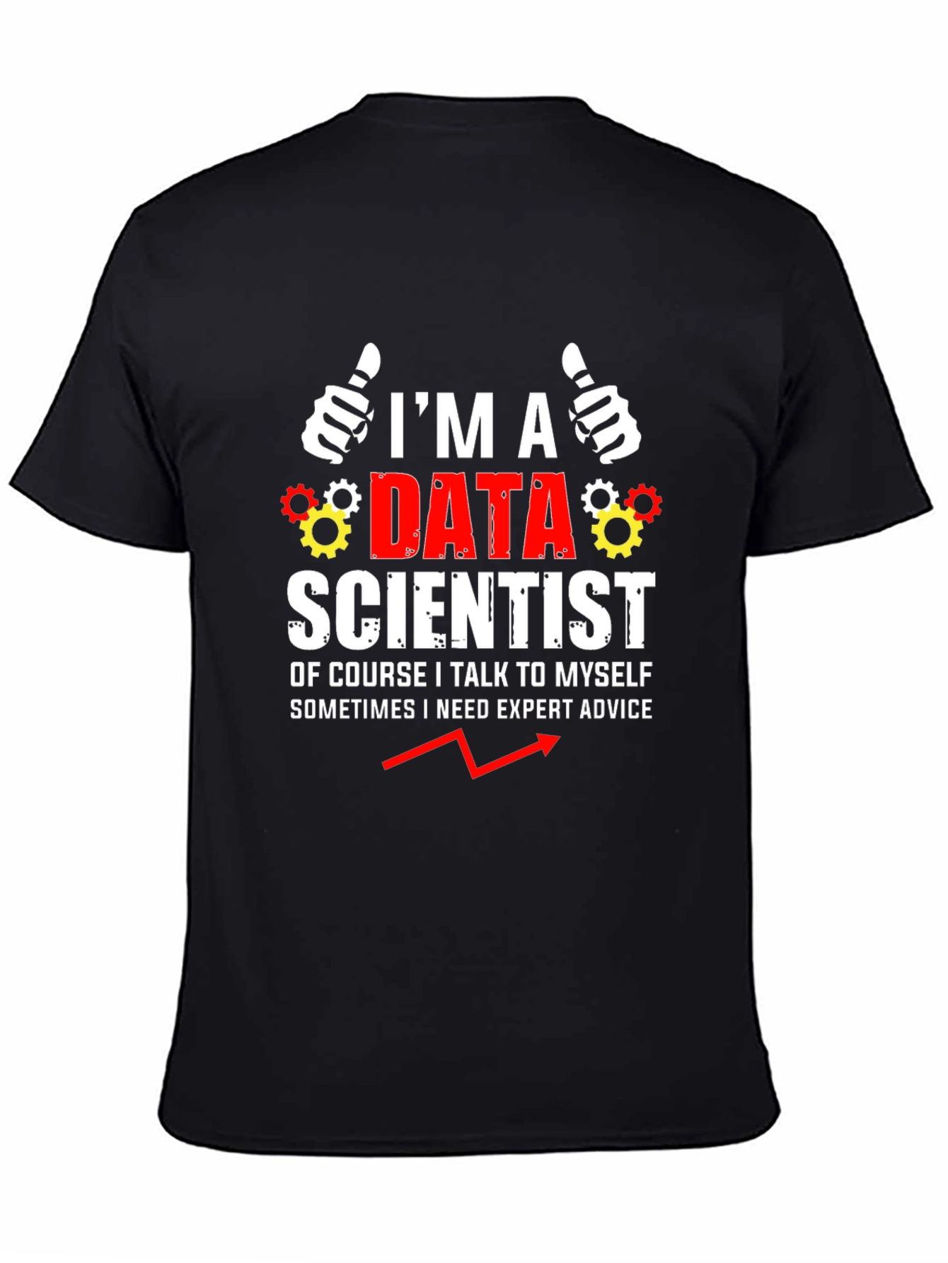 Black Data Scientist Humor T-Shirt view 4