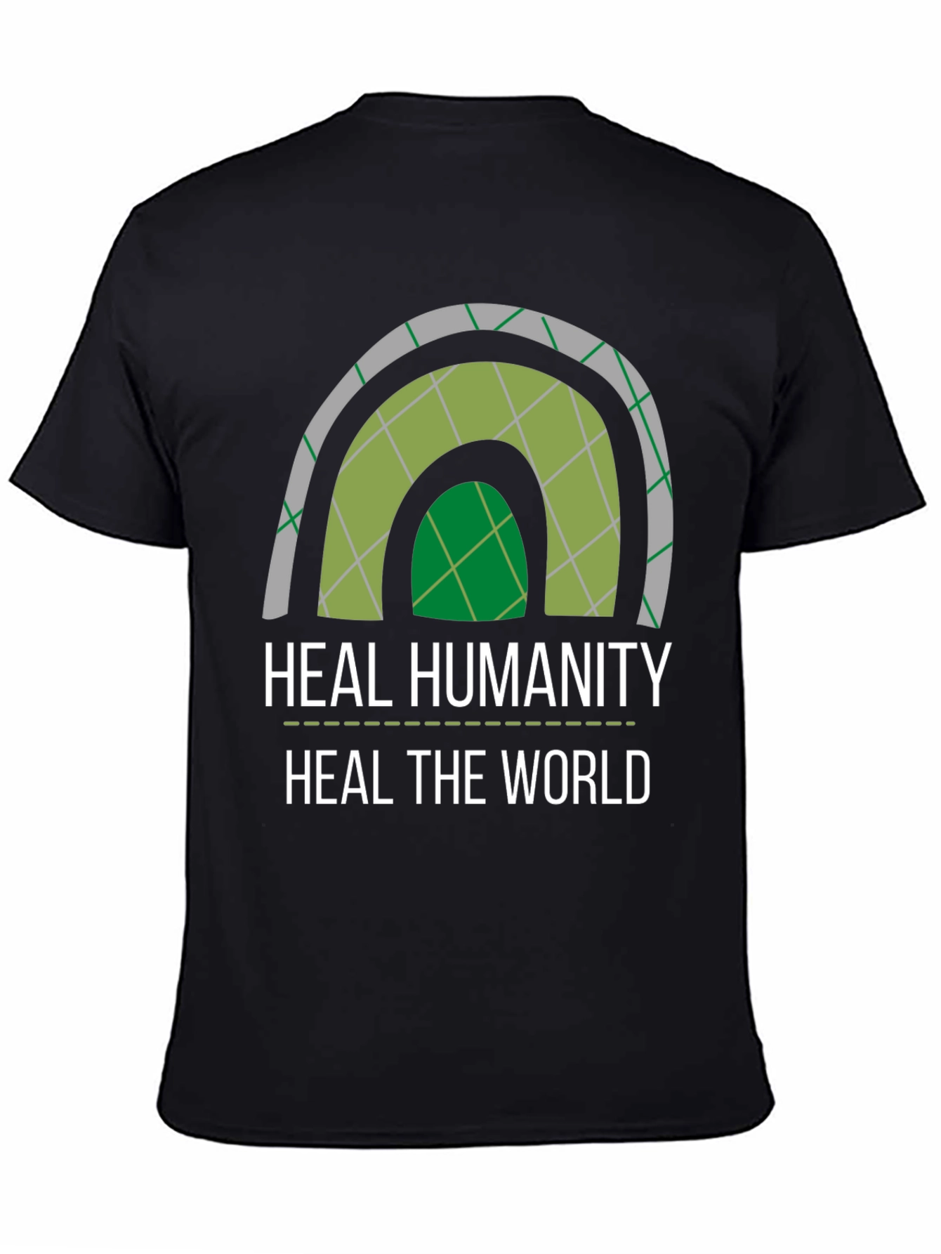 Black Heal Humanity T-Shirt - Eco-Friendly Design view 4