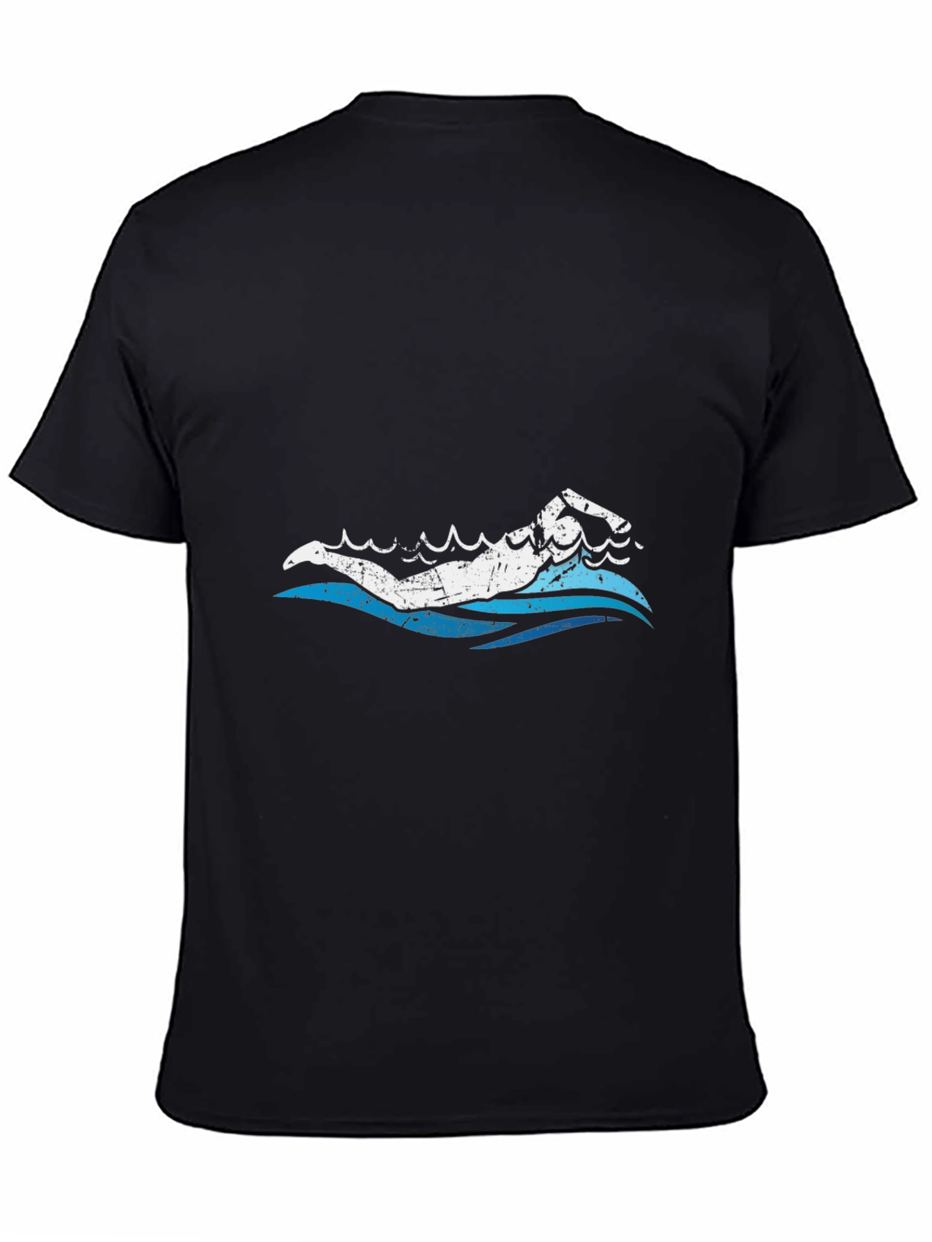 Black Swimmer Graphic Tee - Black Cotton view 4