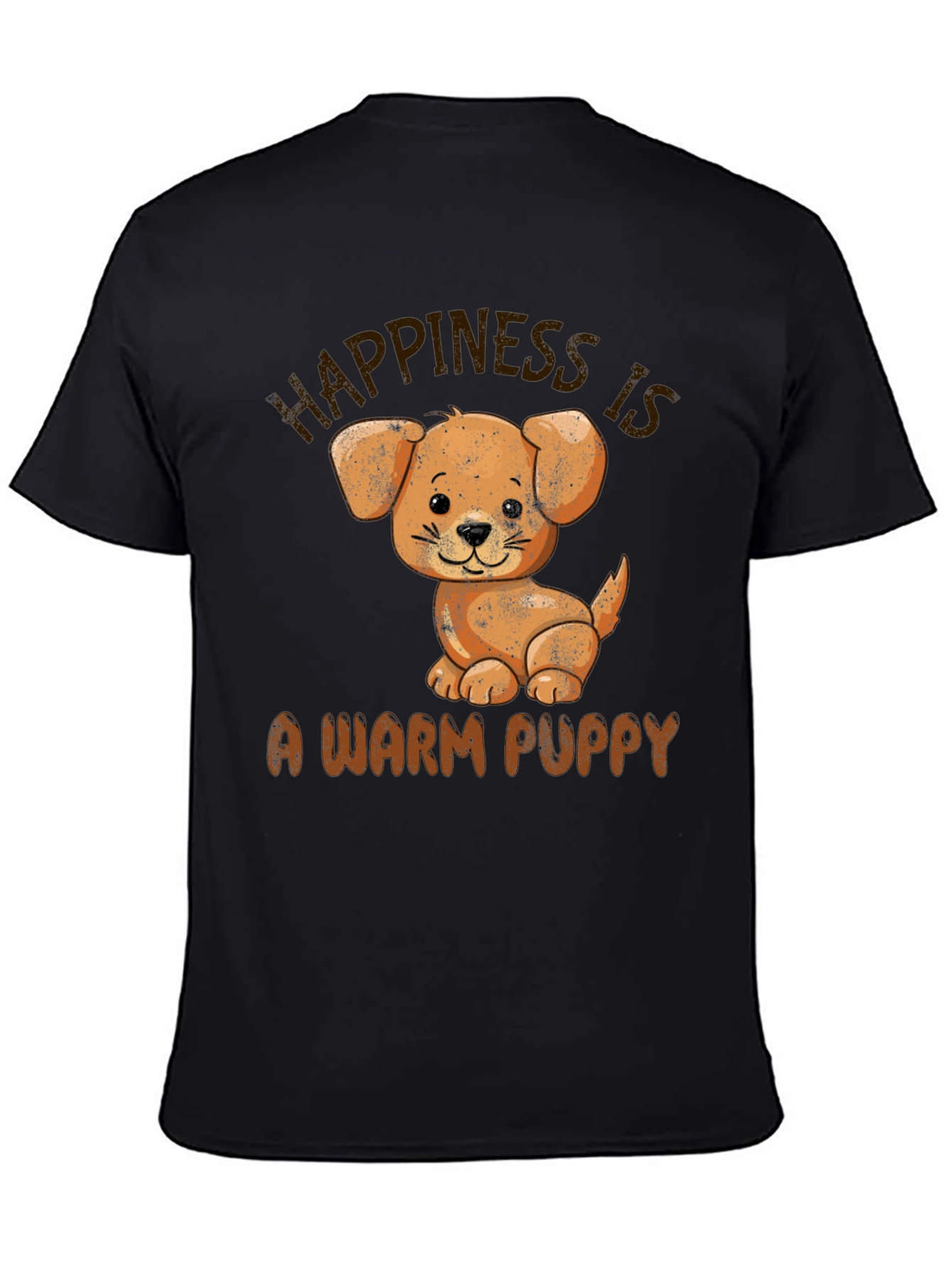Black Happiness is a Warm Puppy T-Shirt view 4