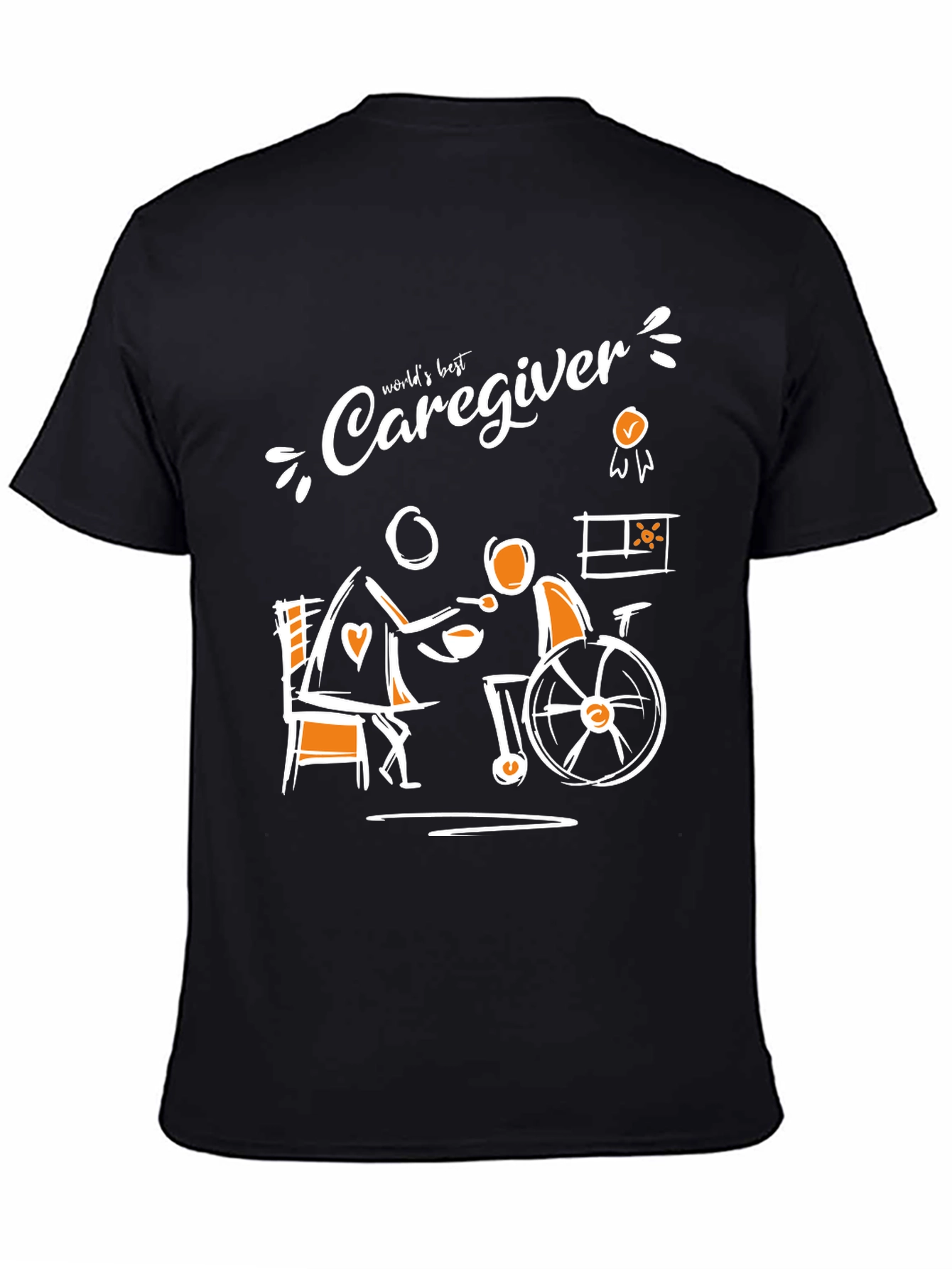 Black World's Best Caregiver T-Shirt, Support Tee view 4