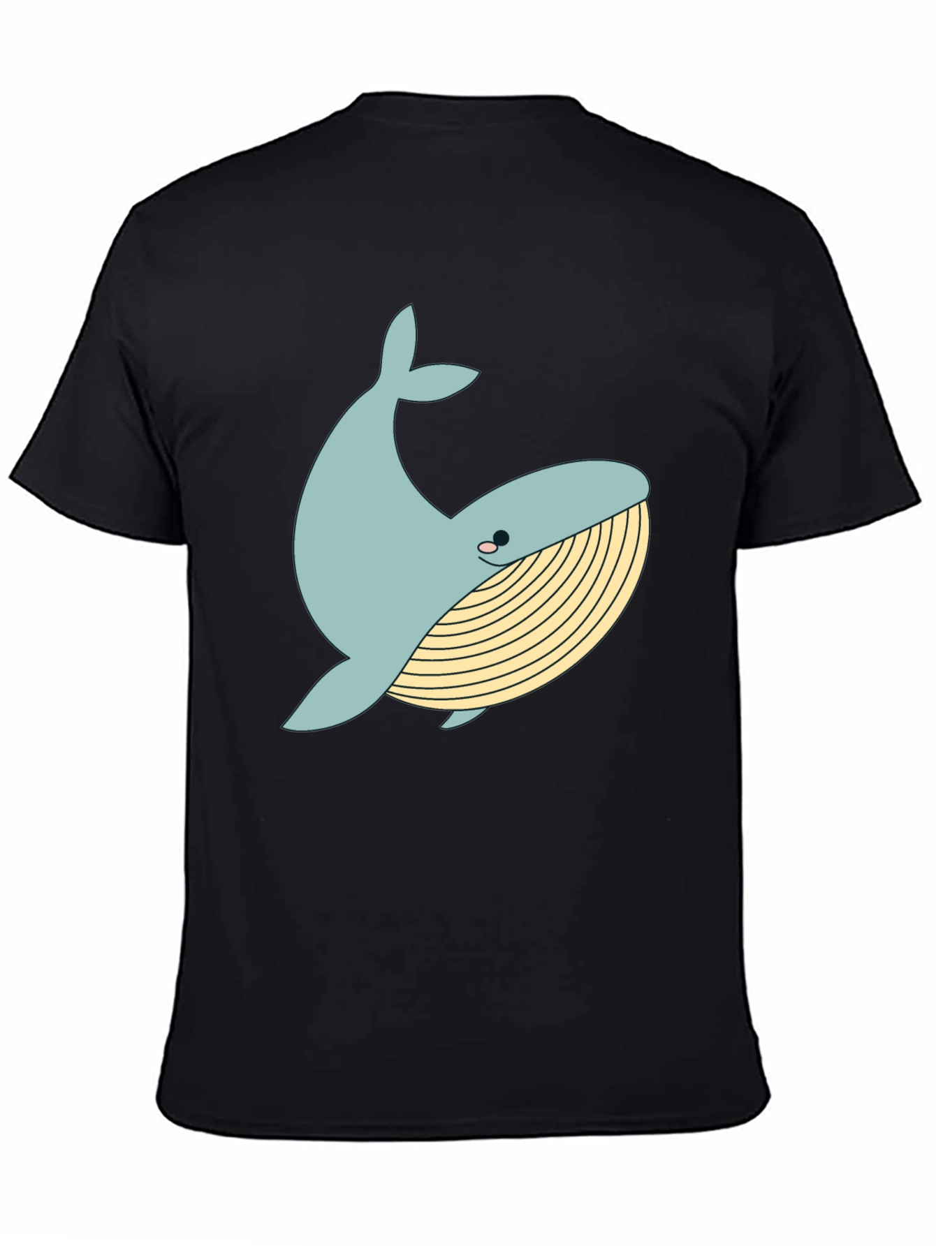 Black Whimsical Whale Graphic Tee - Black Cotton Blend view 4