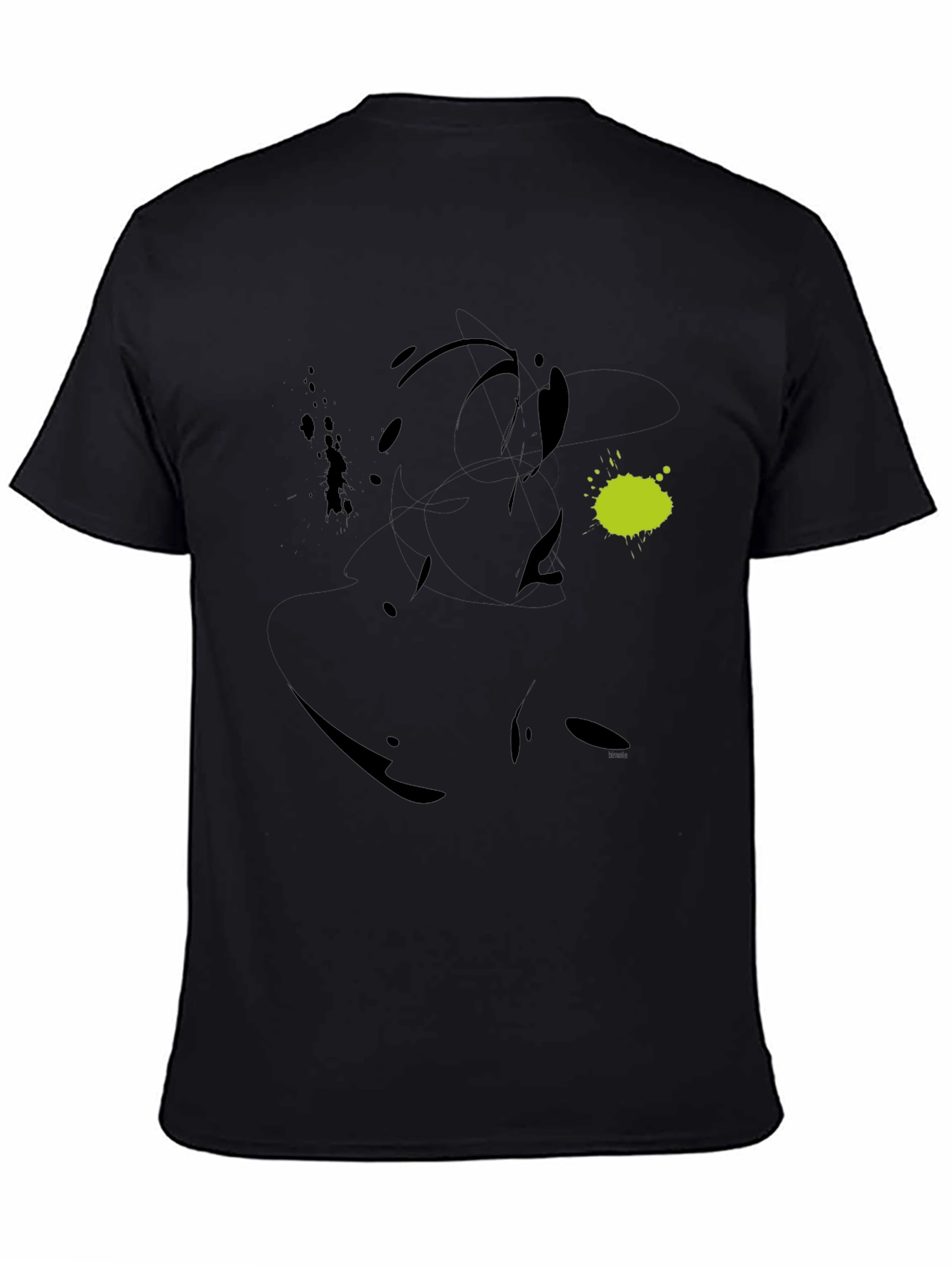 Black Abstract Graphic Print Men's Black T-Shirt view 4