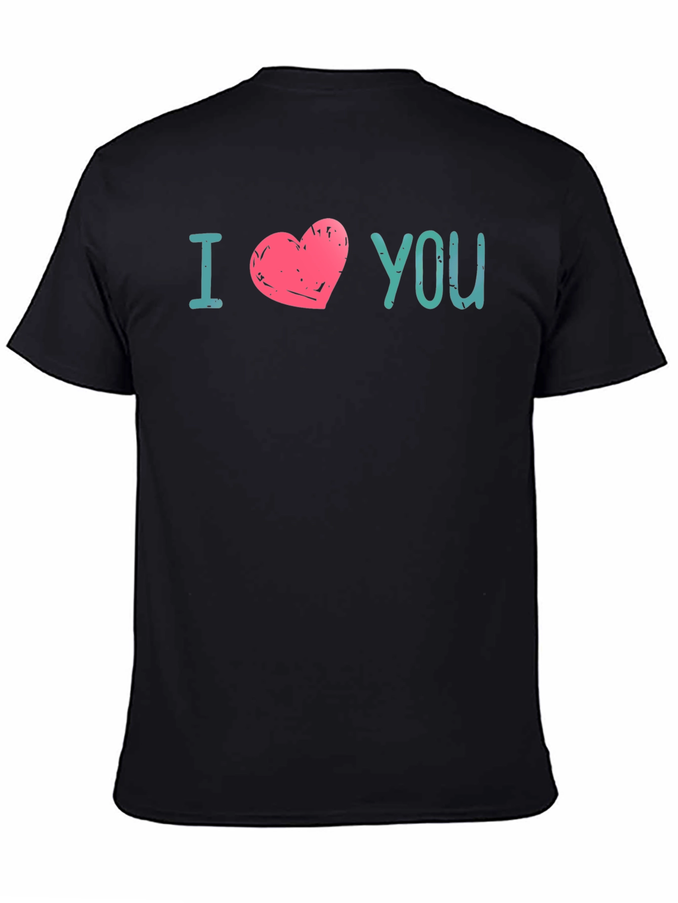 Black I Heart You Graphic Print Tee - Black view 4