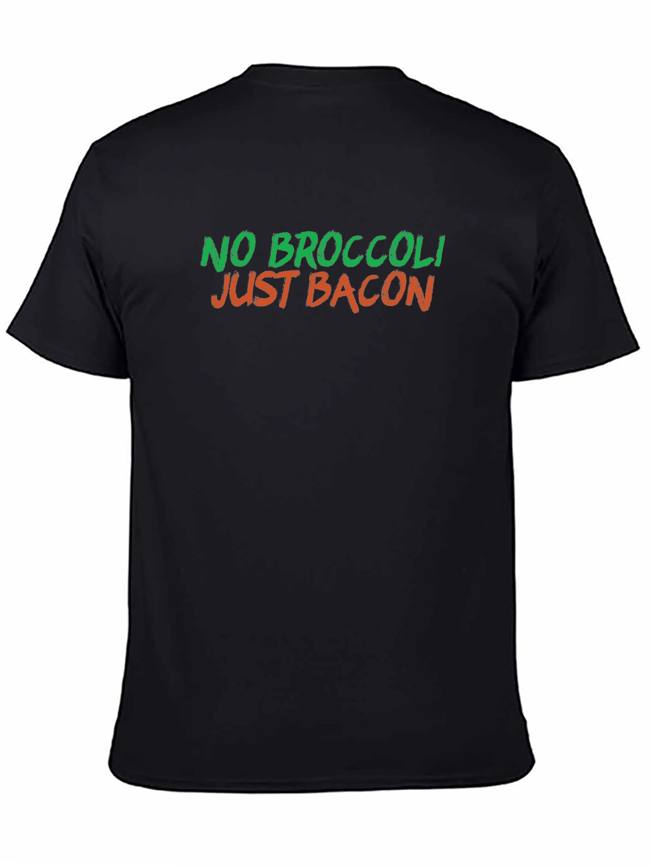 Black No Broccoli Just Bacon Graphic T-Shirt view 4