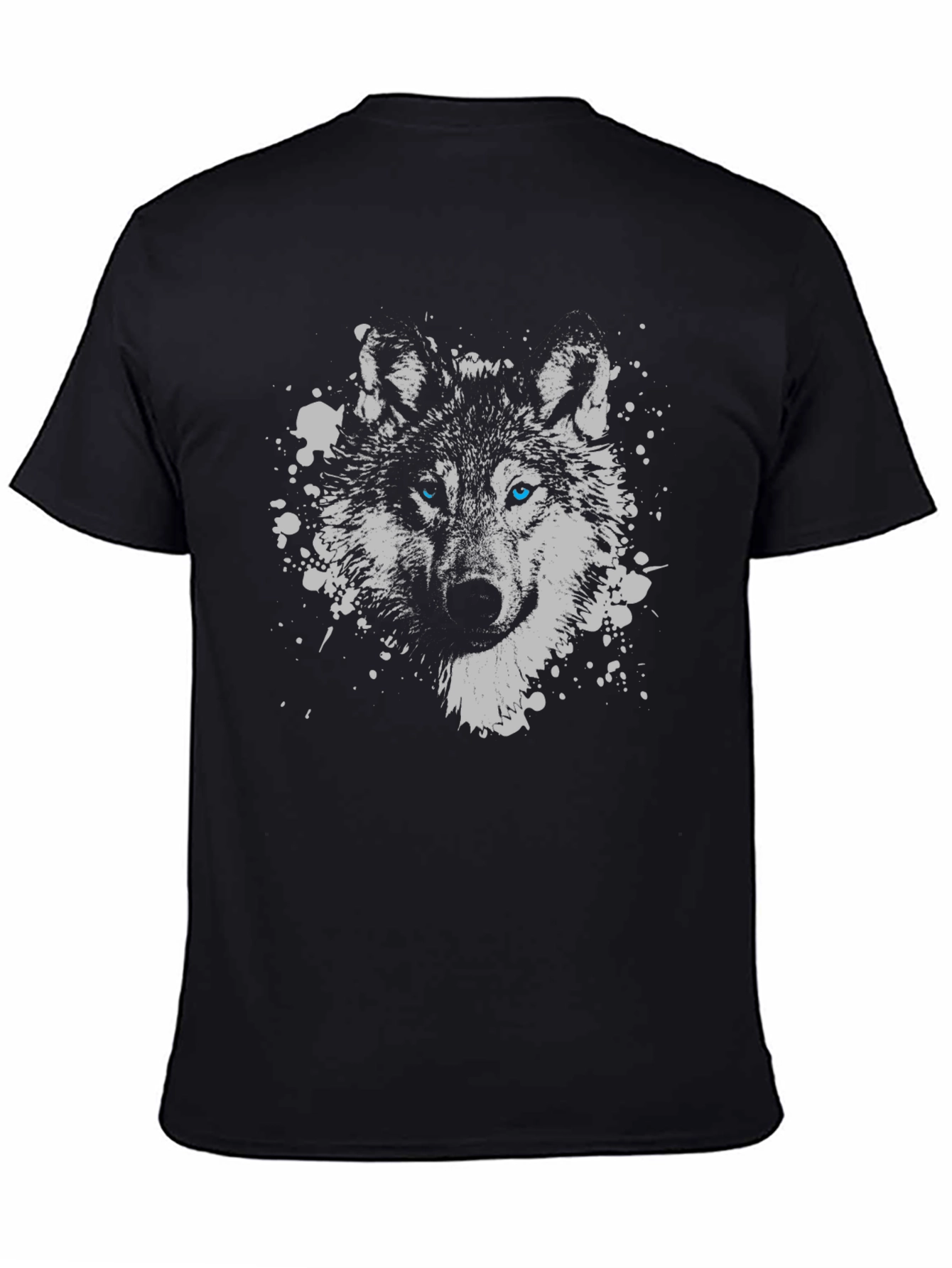 Black Wolf Graphic T-Shirt - Black Crew Neck Tee view 4