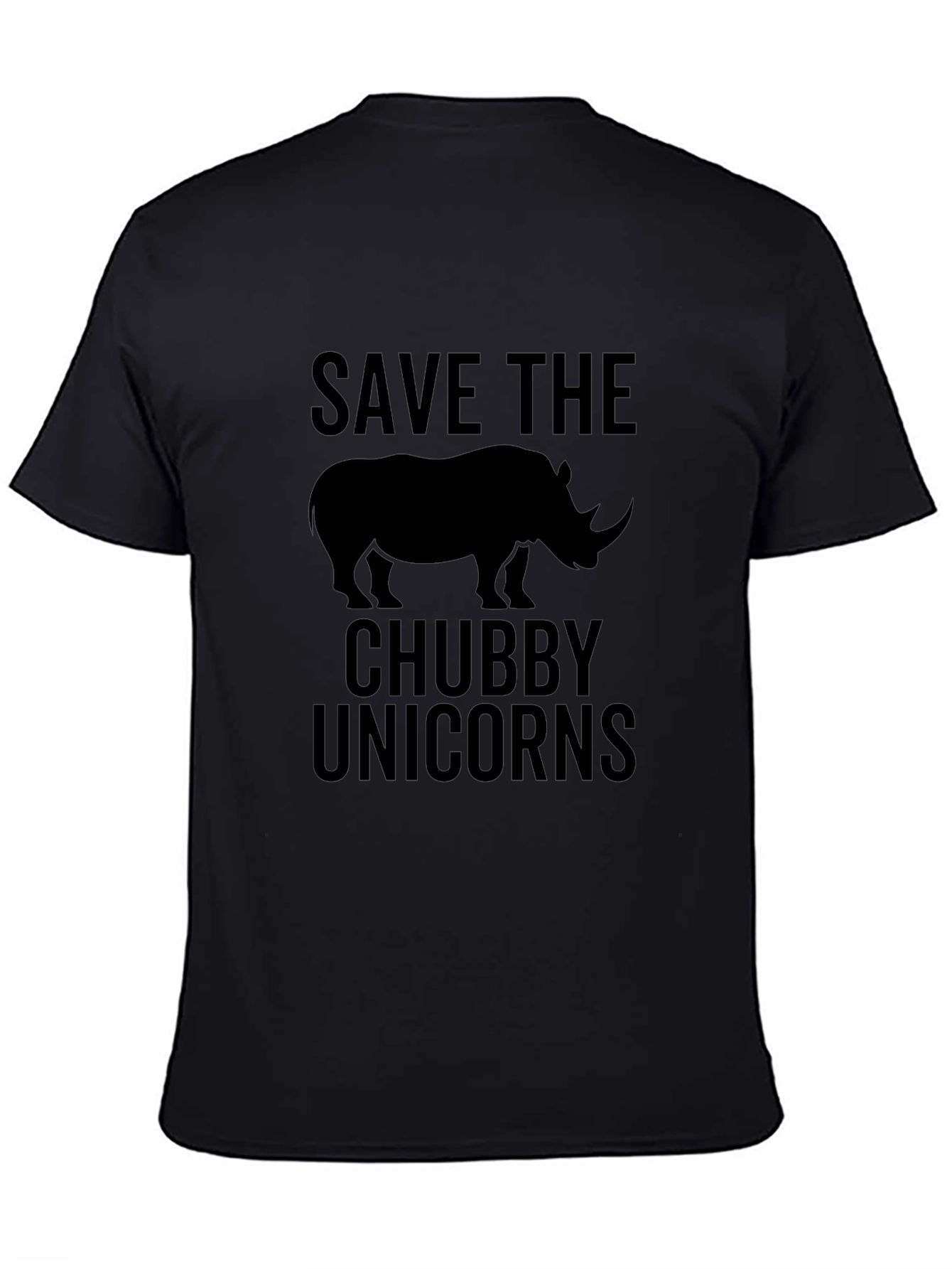 Black Save the Chubby Unicorns T-Shirt view 4