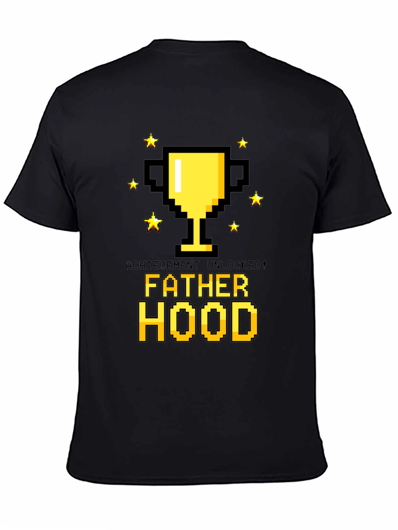 Black Achievement Unlocked Fatherhood T-Shirt view 4