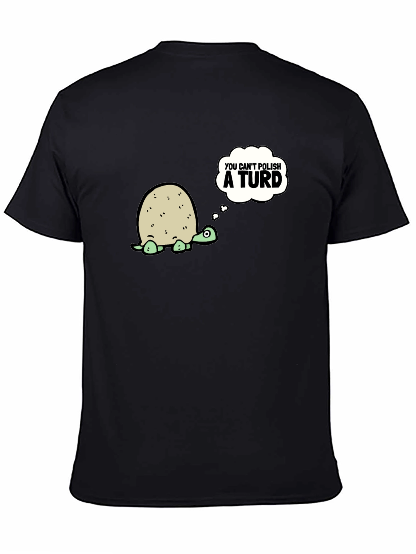 Black Humorous Turtle Graphic Tee - You Can't Polish a Turd view 4