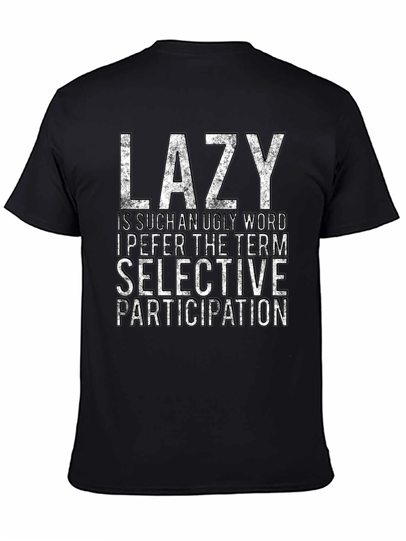 Black Lazy Funny Graphic Novelty T-Shirt view 4