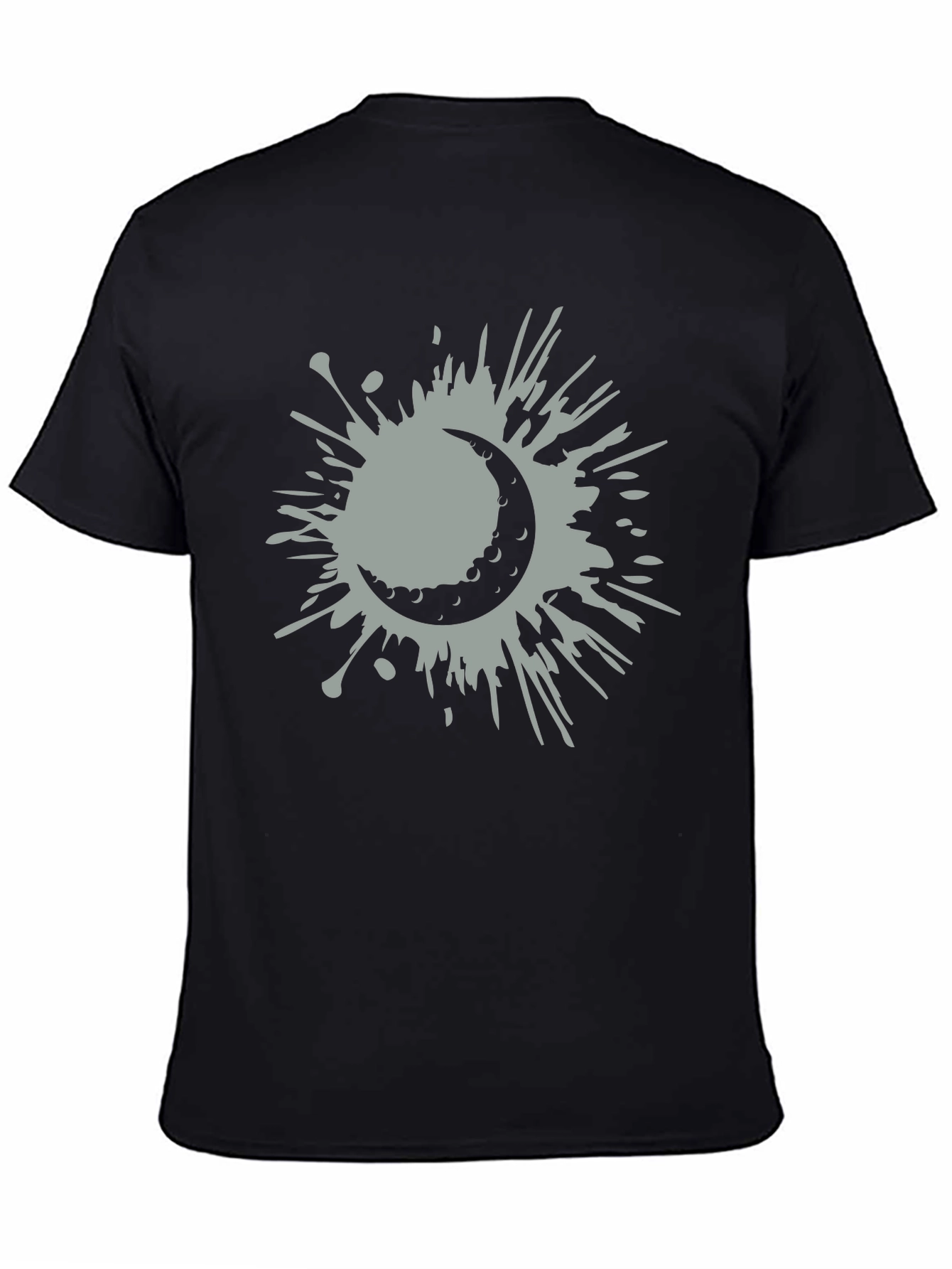Black Crescent Moon Splatter Tee - Stylish Graphic T-Shirt view 4