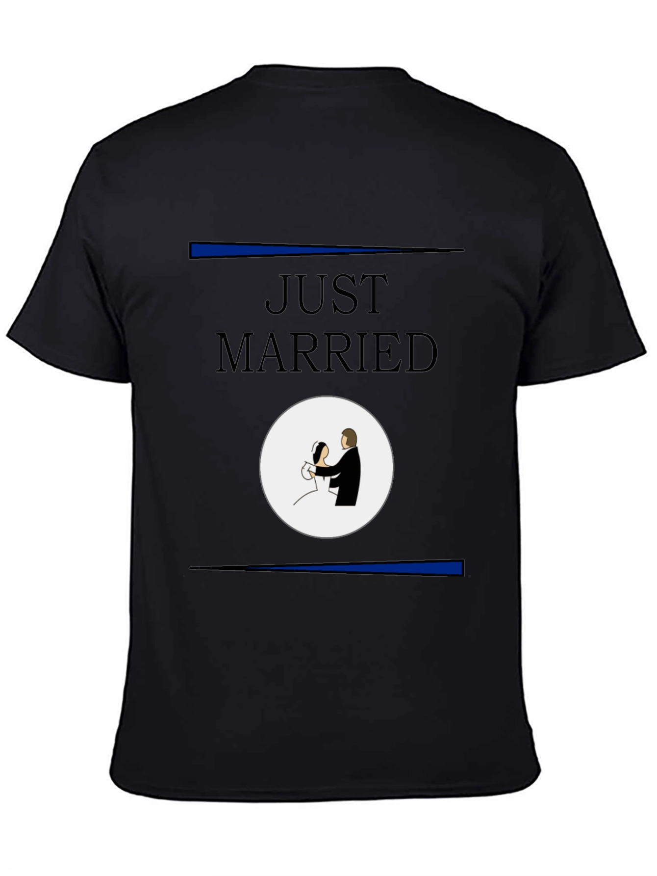 Black Just Married T-Shirt view 4