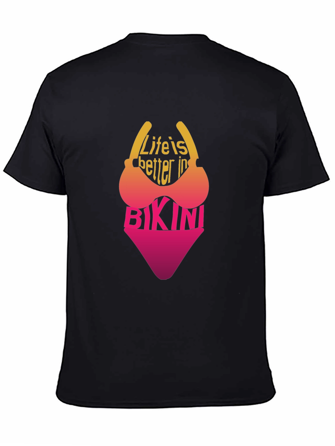 Black Life is Better in Bikini Black T-Shirt view 4