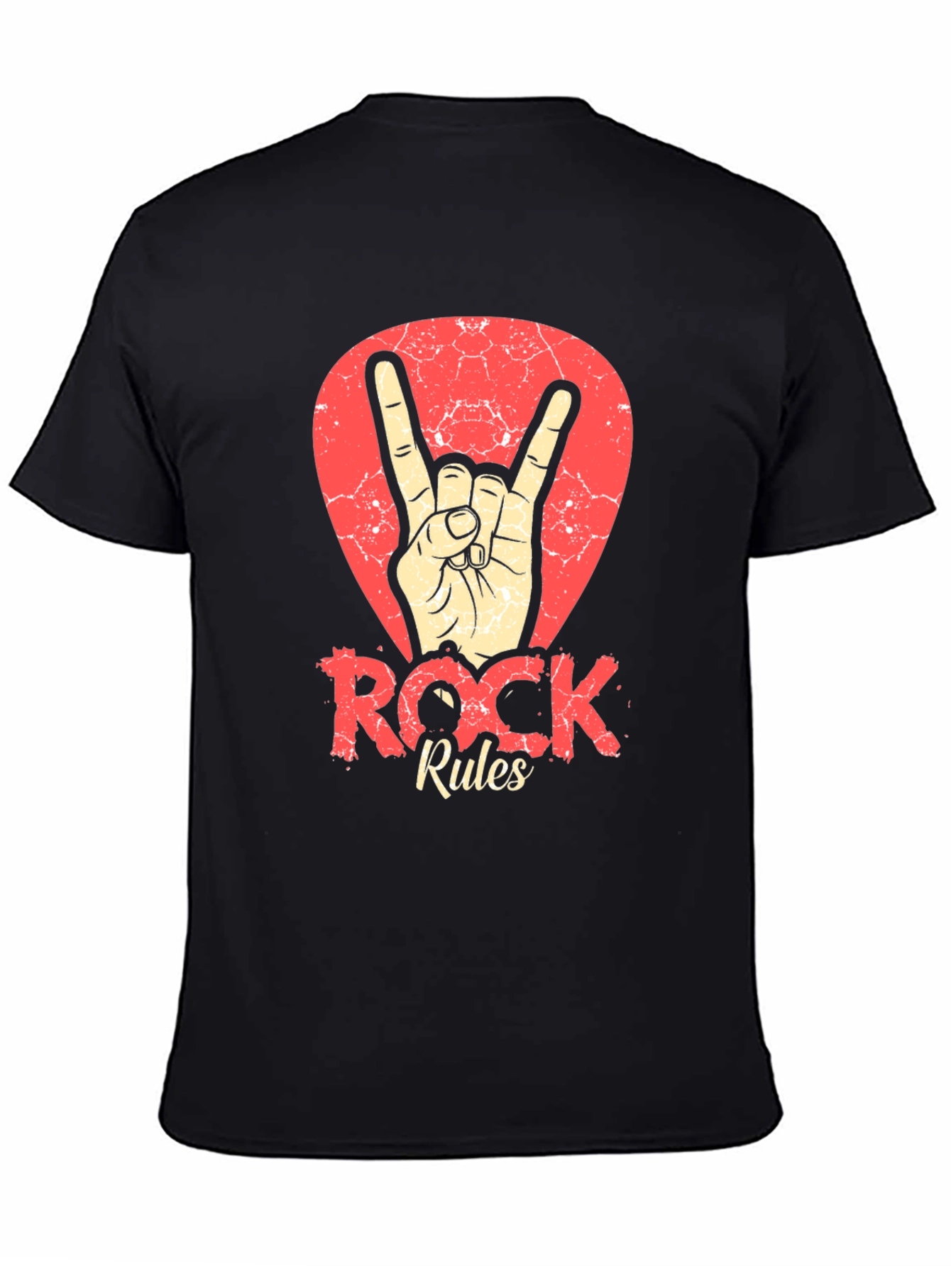 Black Rock Rules T-Shirt - Black Crew Neck Tee view 4