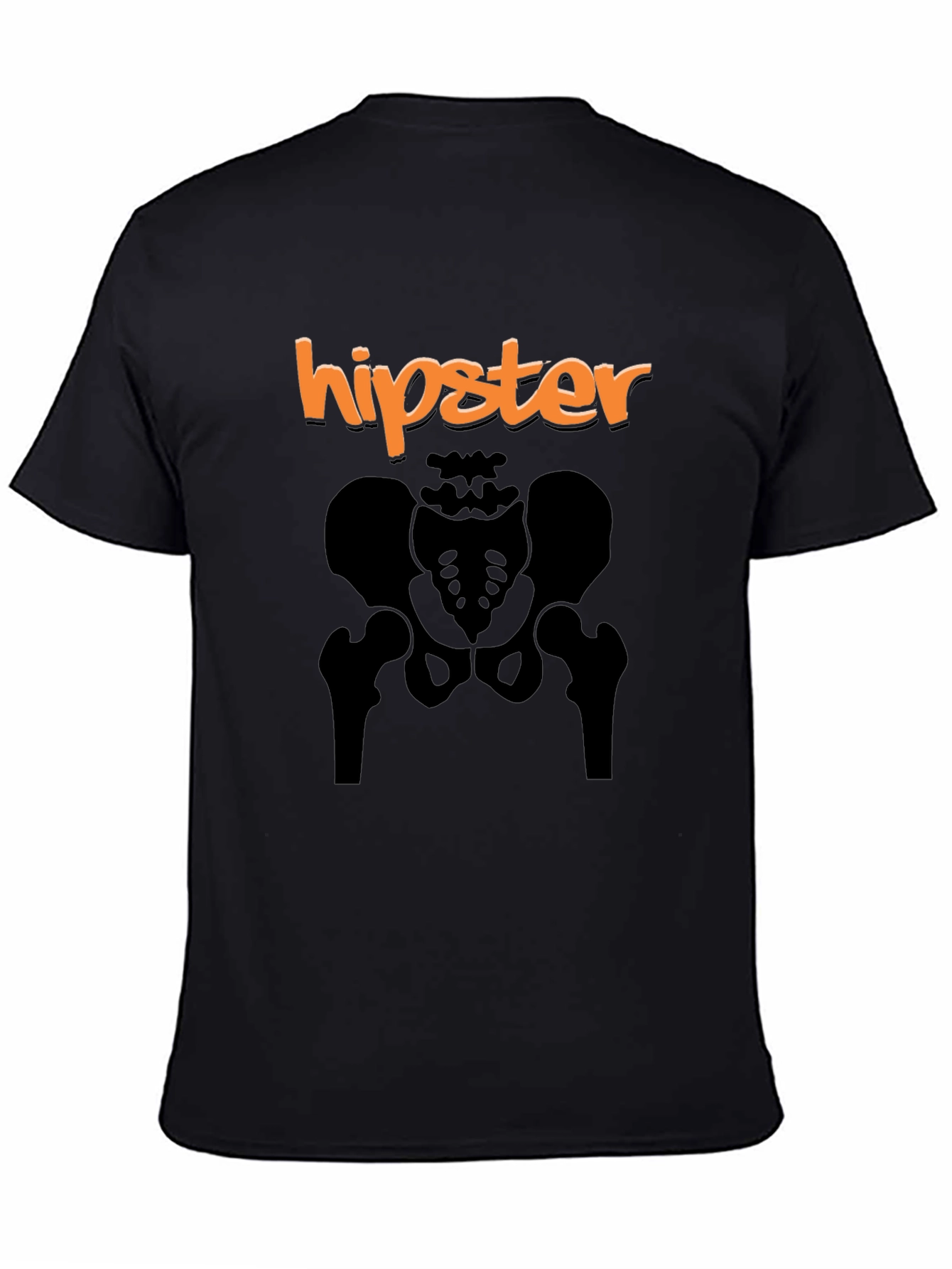 Black Hipster Skeleton T-Shirt - Black Graphic Tee view 4