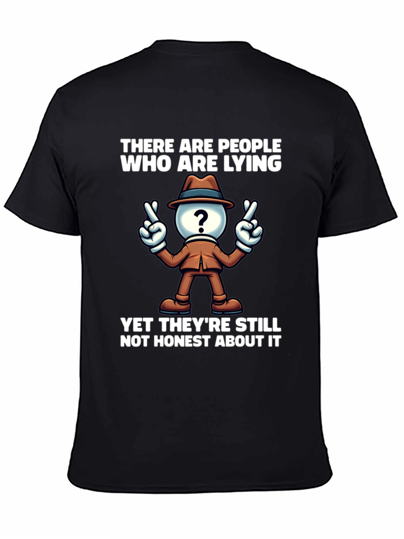 Black Lying People Graphic T-Shirt - Mens view 4