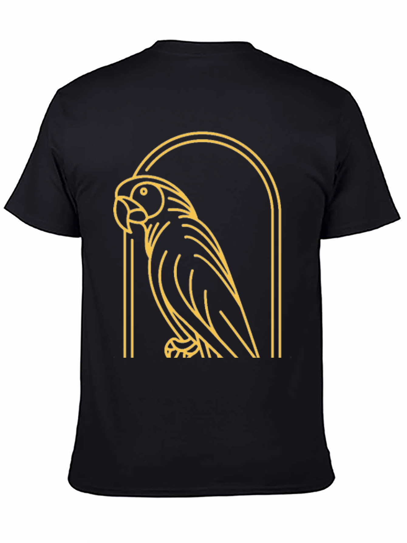 Black Parrot Graphic Tee - Modern Bird Design view 4