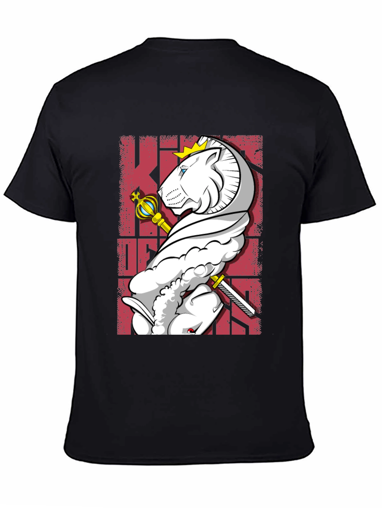 Black King Chess Piece Graphic Tee - Black Cotton T-Shirt view 4