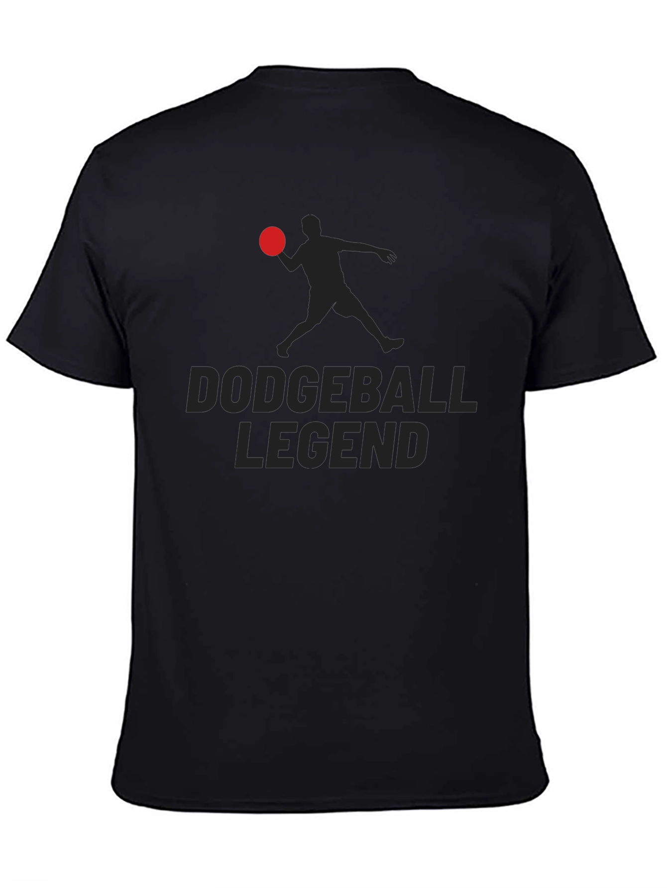 Black Dodgeball Legend Graphic Tee - Black Cotton T-Shirt view 4