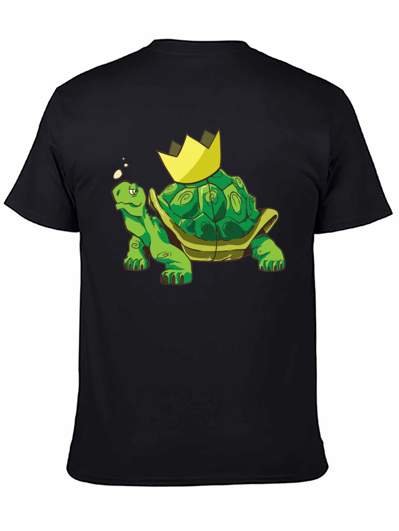 Black King Turtle T-Shirt - Cartoon Graphic Tee view 4