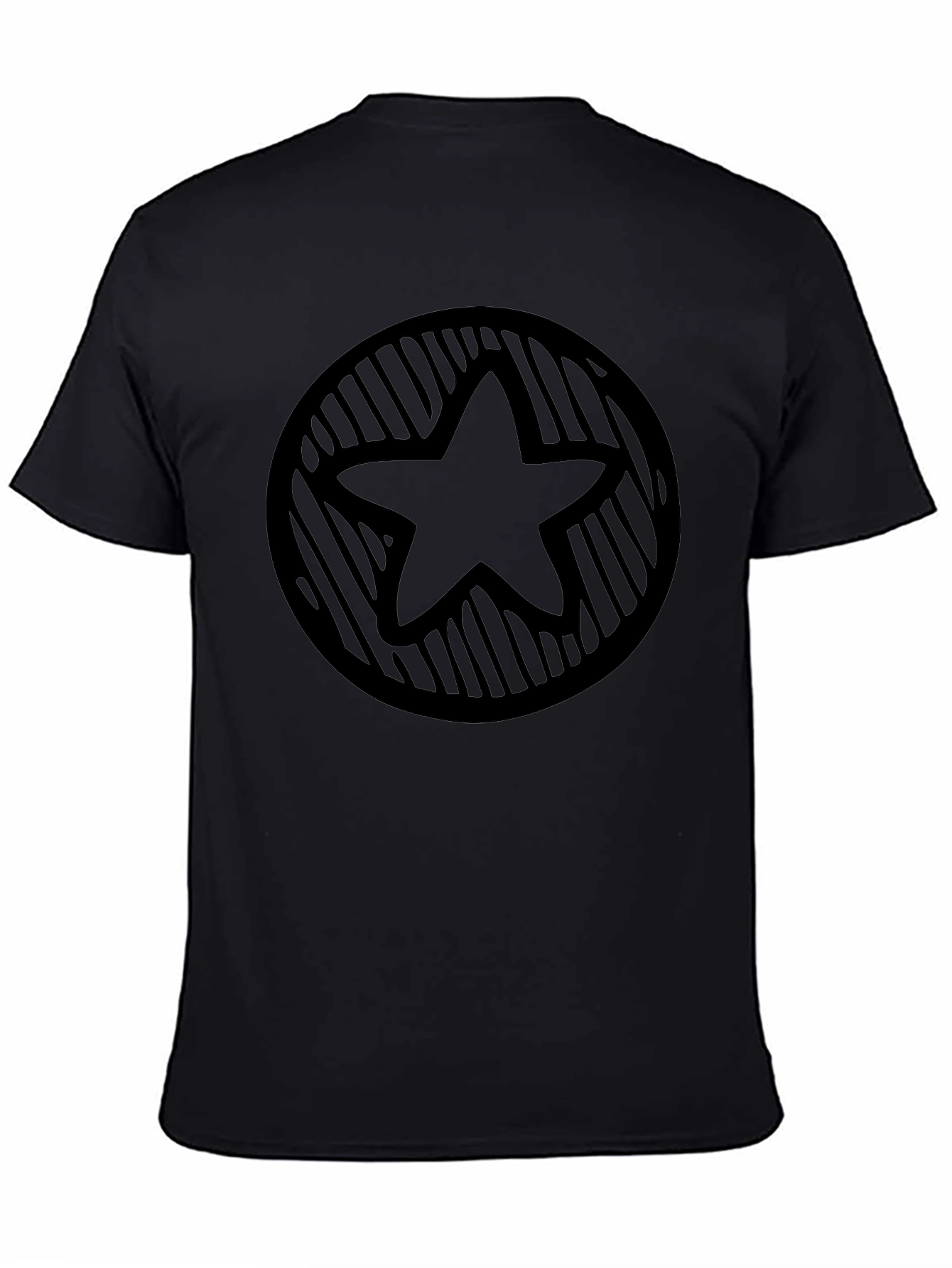 Black Star Circle Graphic Tee - Black Casual Style view 4