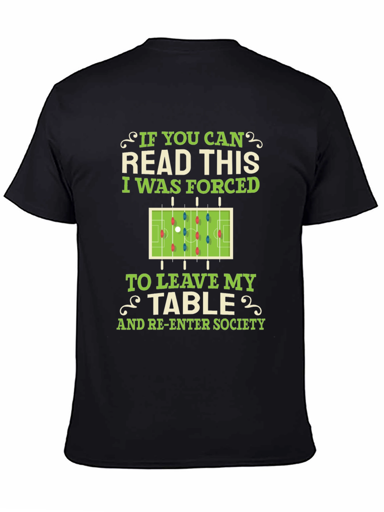 Black Funny Foosball Table Player T-Shirt view 4