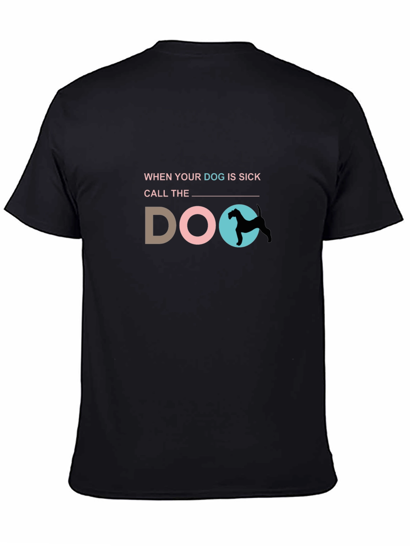 Black Funny Dog Vet T-Shirt - "Call the Doc" Graphic Tee view 4