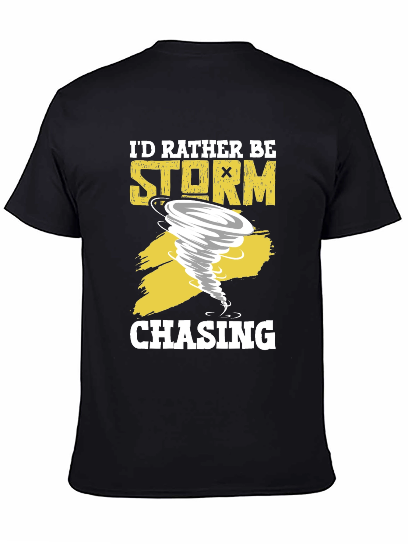 Black Storm Chaser T-Shirt - Tornado Graphic Novelty Tee view 4