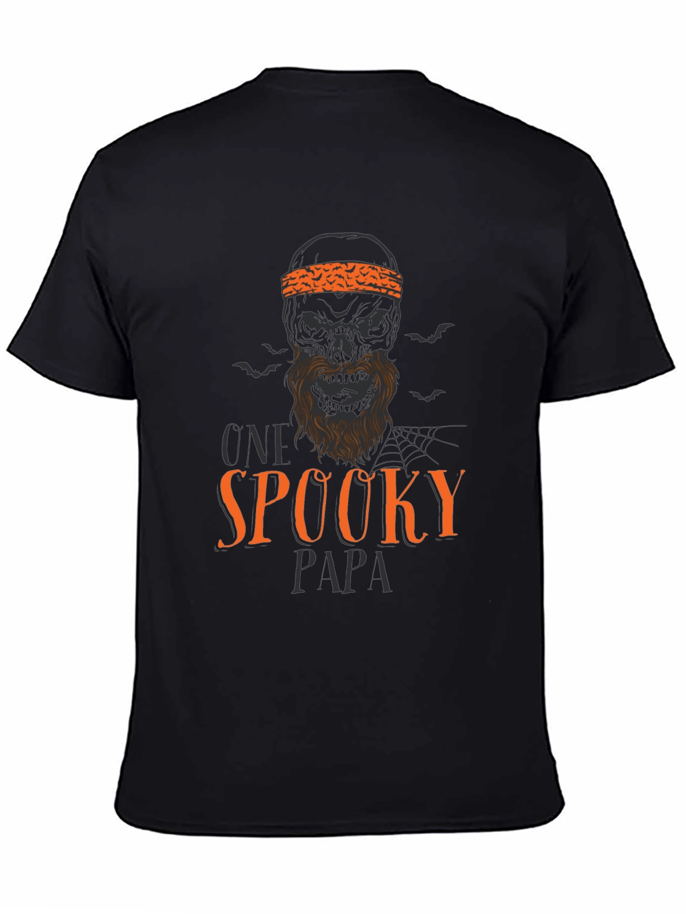 Black Spooky Papa Halloween Graphic T-Shirt view 4