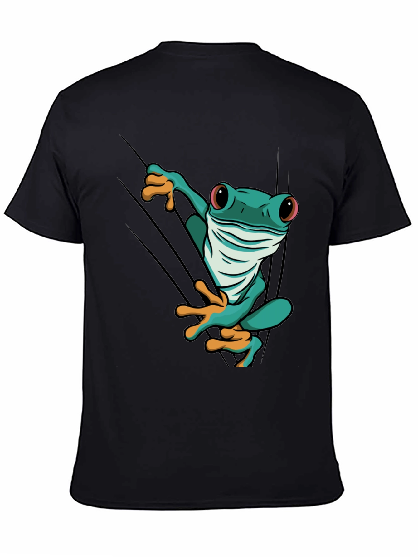 Black Frog T-Shirt - Black Cotton - Graphic Tee view 4