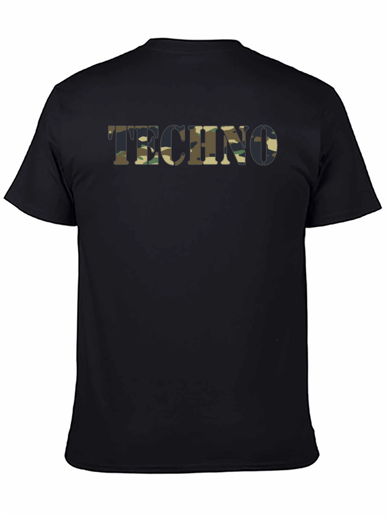 Black Camo Techno T-Shirt - Black Short Sleeve Tee view 4