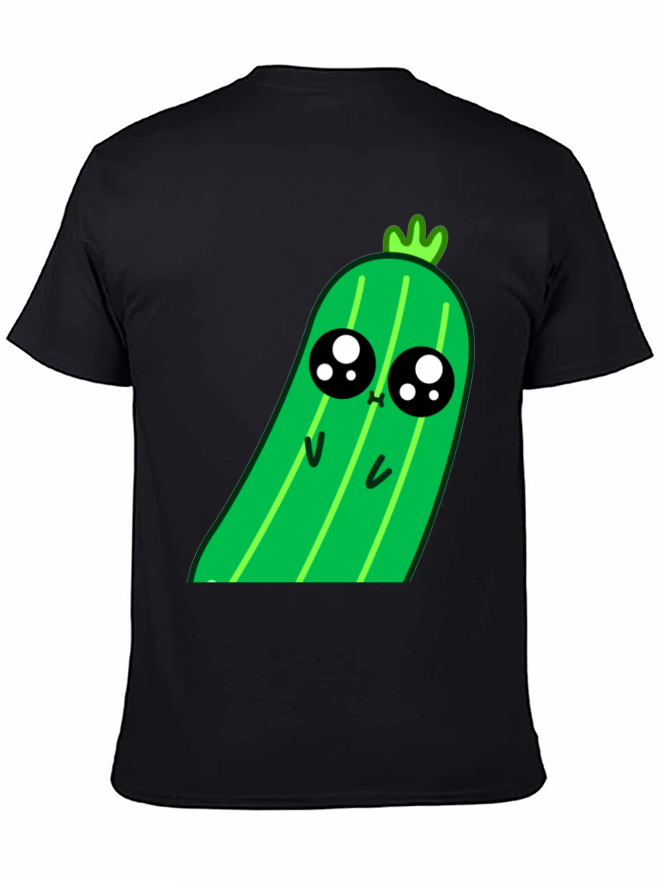 Black Kawaii Pickle Graphic Tee - Cute Food Shirt view 4