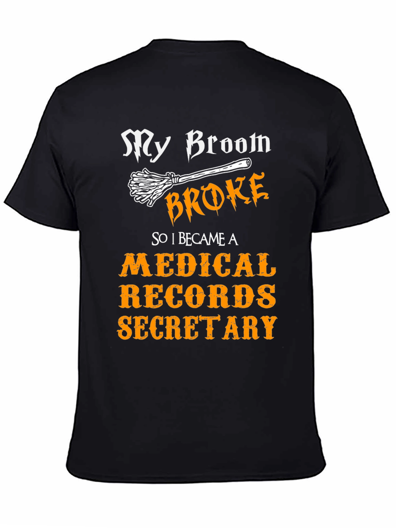 Black Medical Records Secretary Halloween T-Shirt view 4