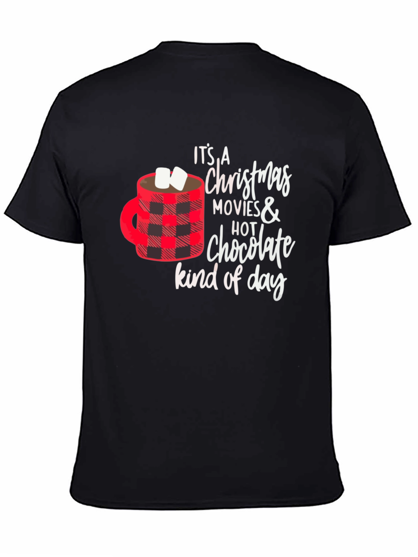 Black Christmas Movies & Hot Chocolate T-Shirt view 4