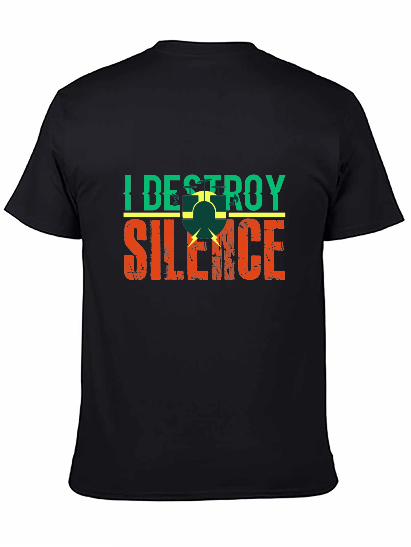 Black I Destroy Silence T-Shirt view 4